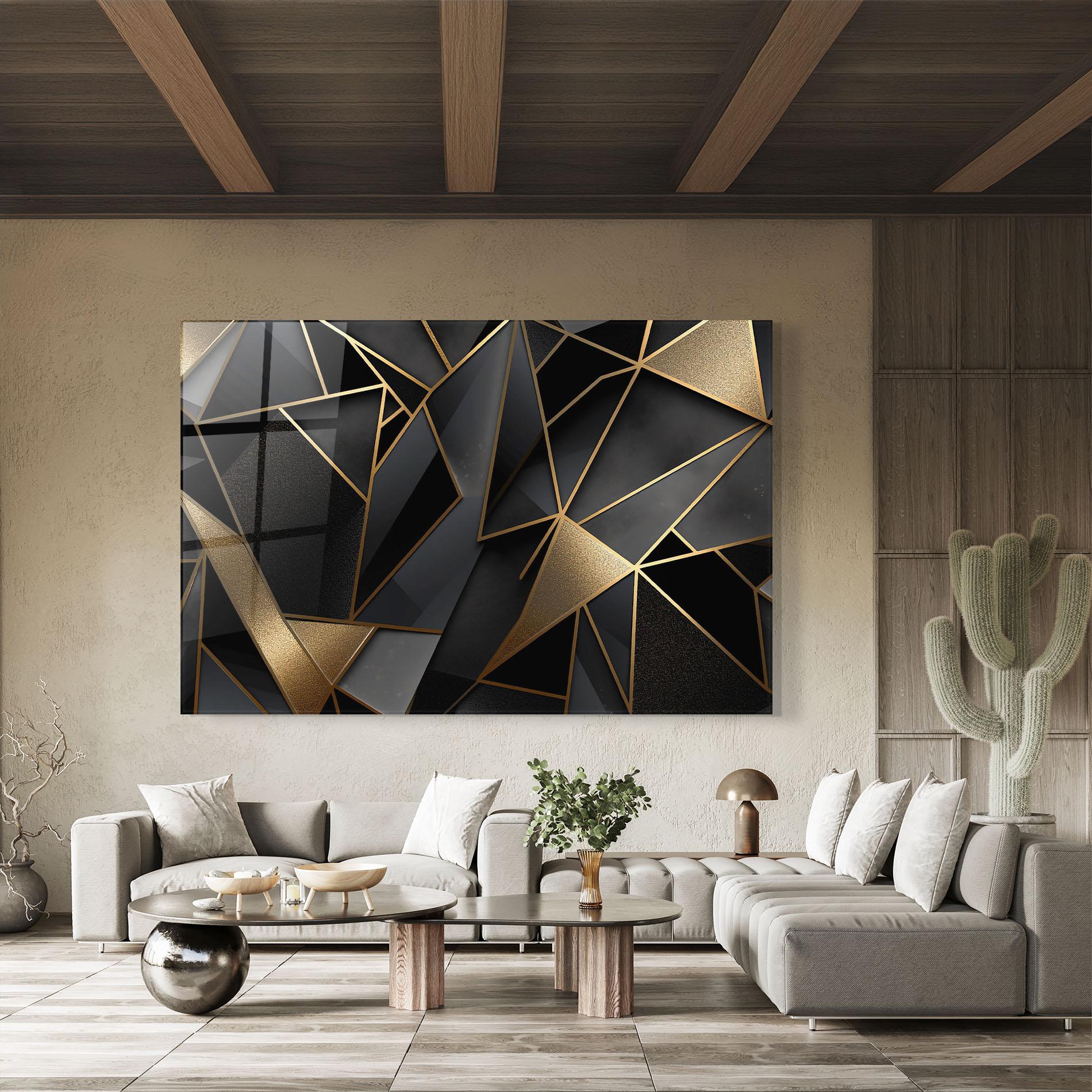 Üvegkép Abstract Golden Art mockup 8