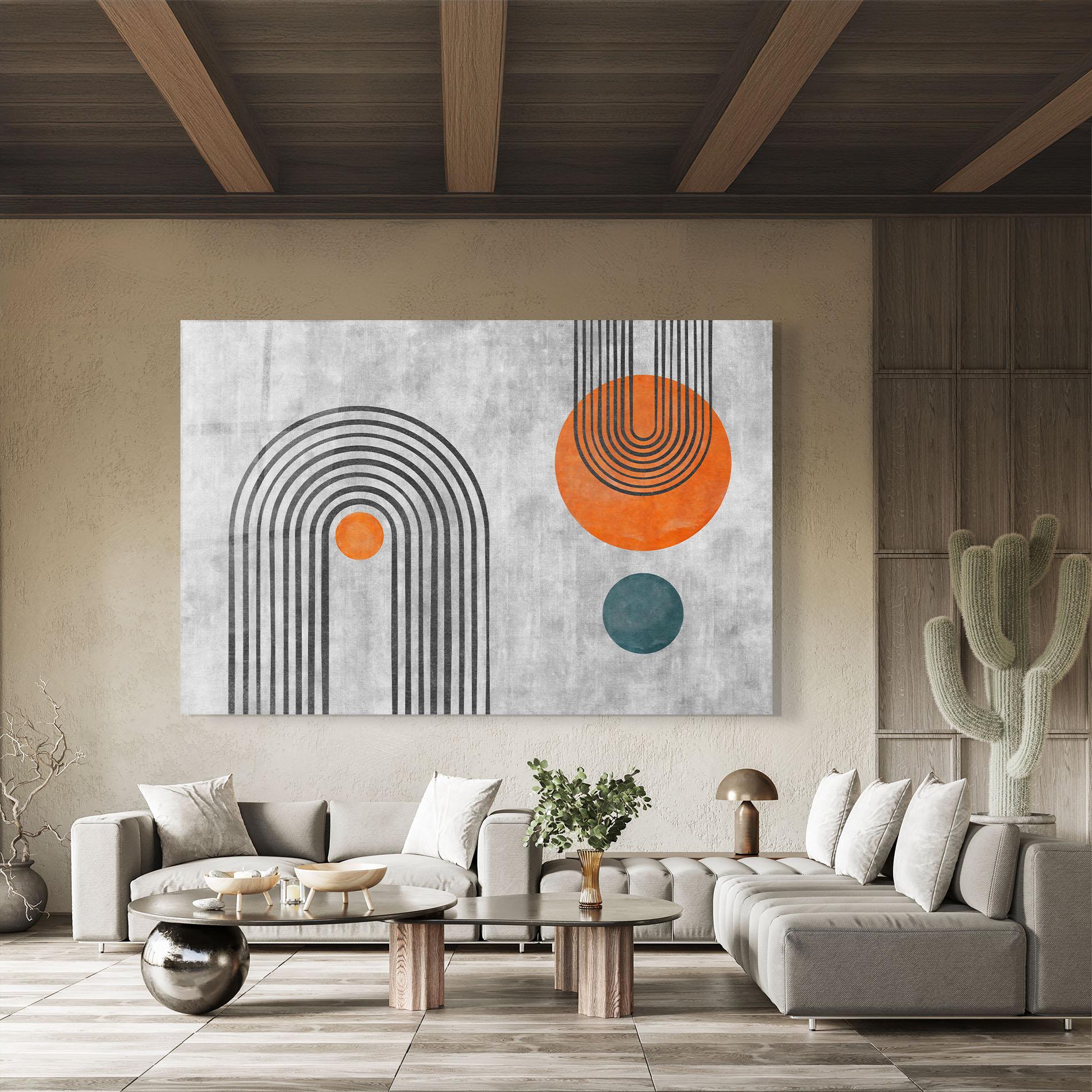 Üvegkép Abstract Orange Circles mockup 8