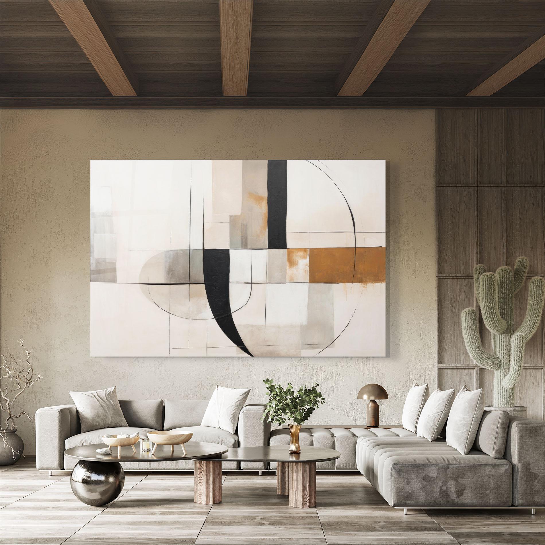 Üvegkép Black Abstract Lines mockup 8