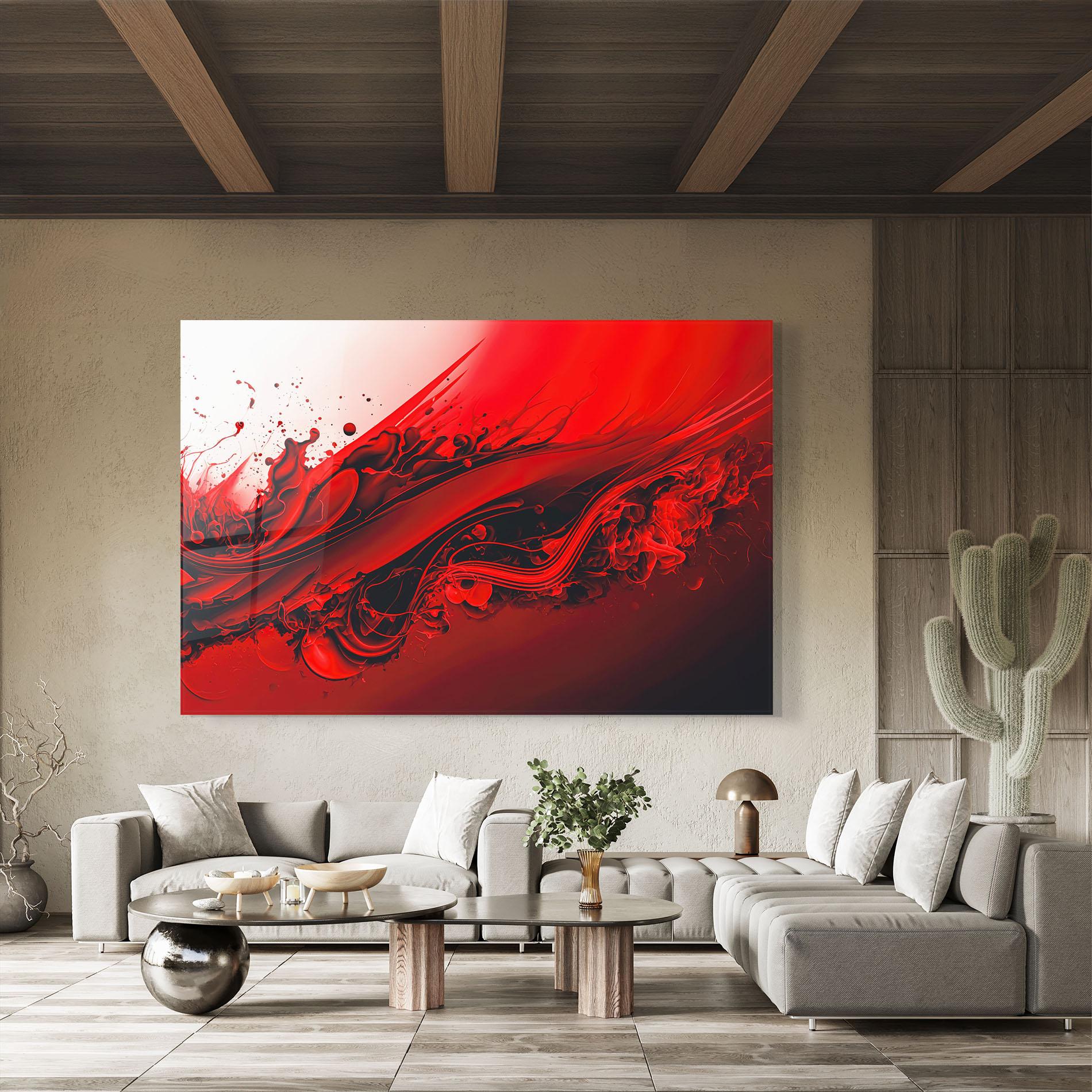 Üvegkép Smooth Red Color mockup 8