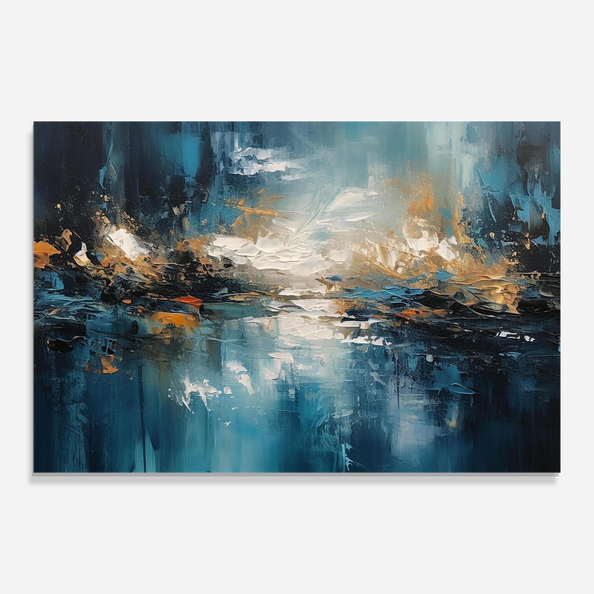 Üvegkép Abstract Blue Art mockup 0