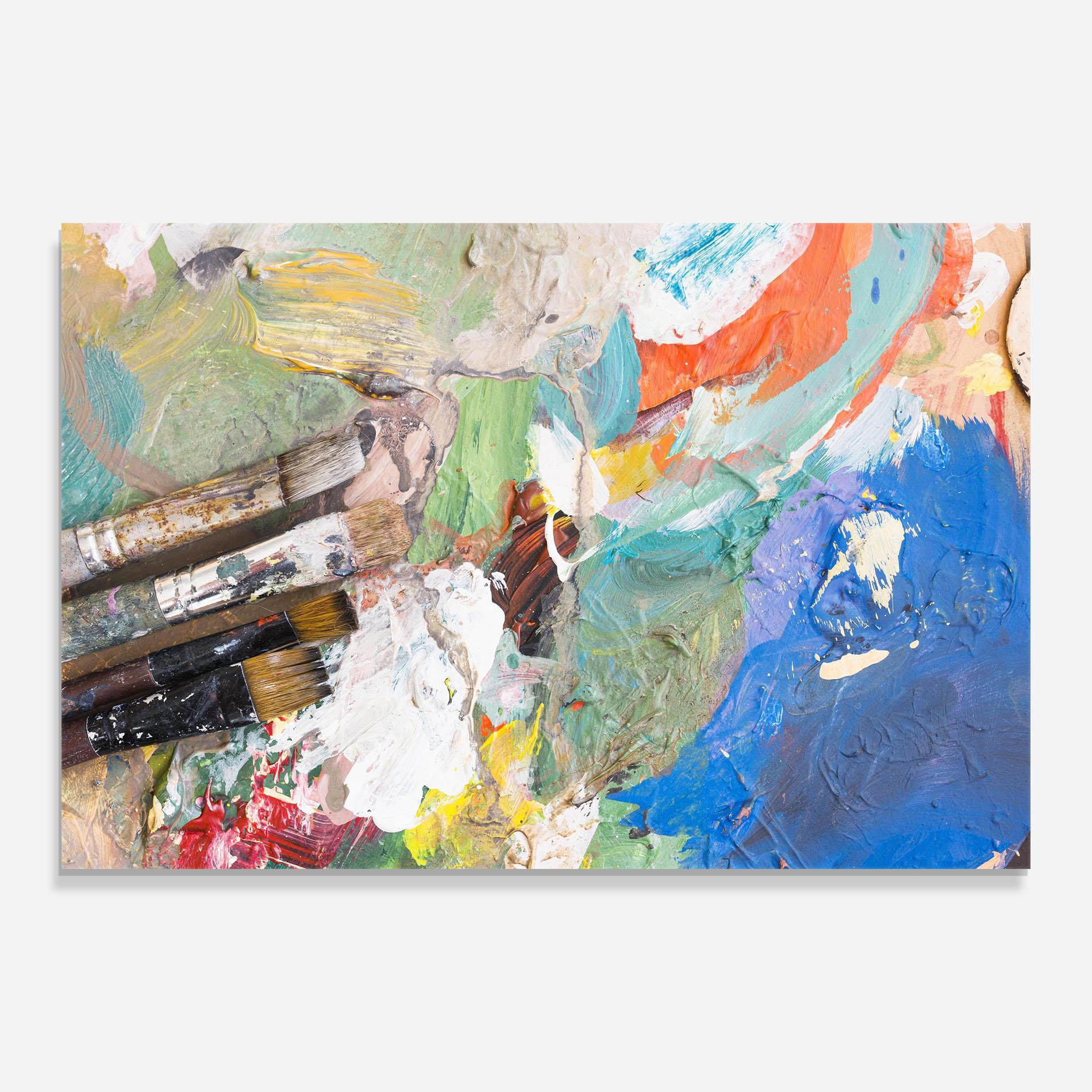 Üvegkép Messy Paint Brushes mockup 0