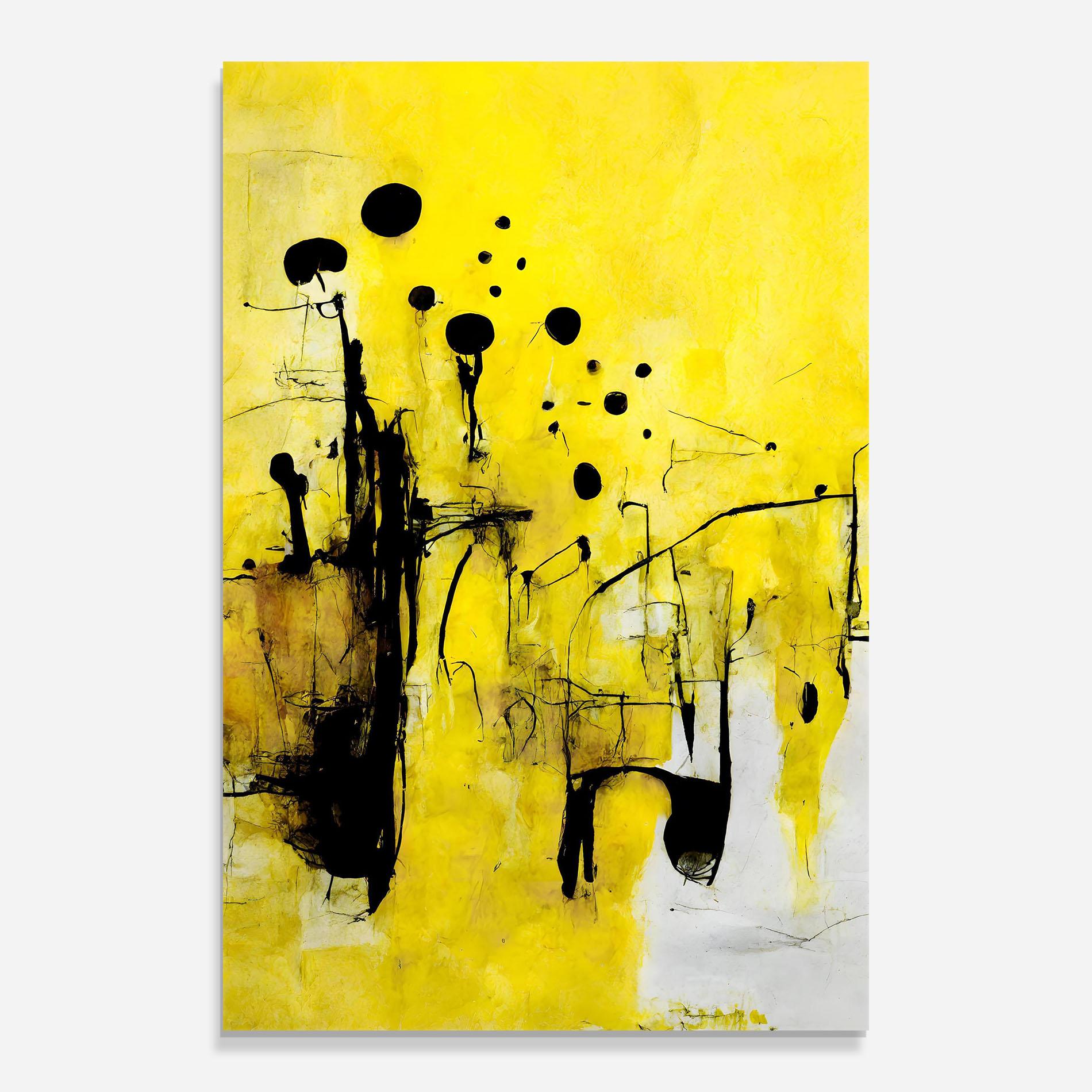 Üvegkép Abstract Black Yellow mockup 0