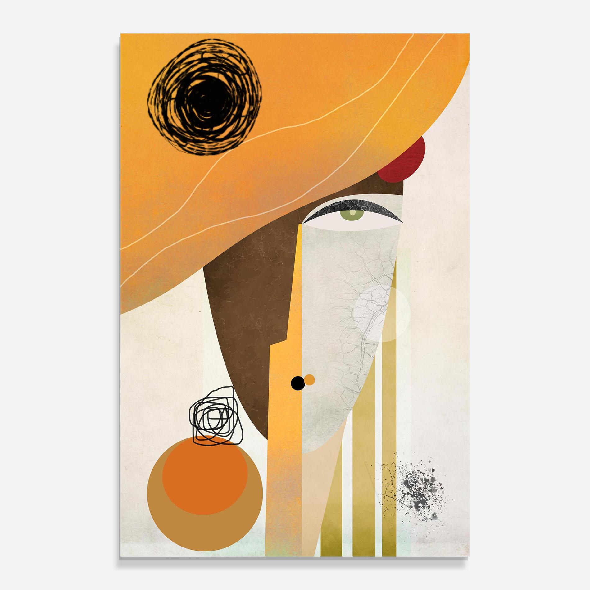 Üvegkép Abstract Orange Face mockup 0