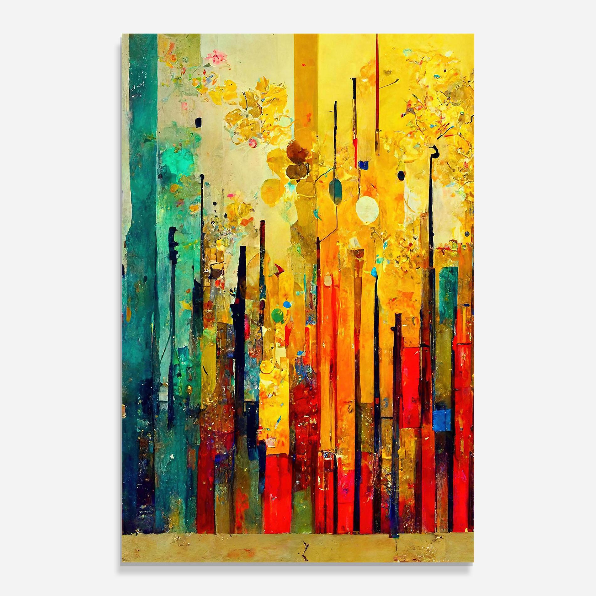 Üvegkép Black Lines On Yellow Light mockup 0