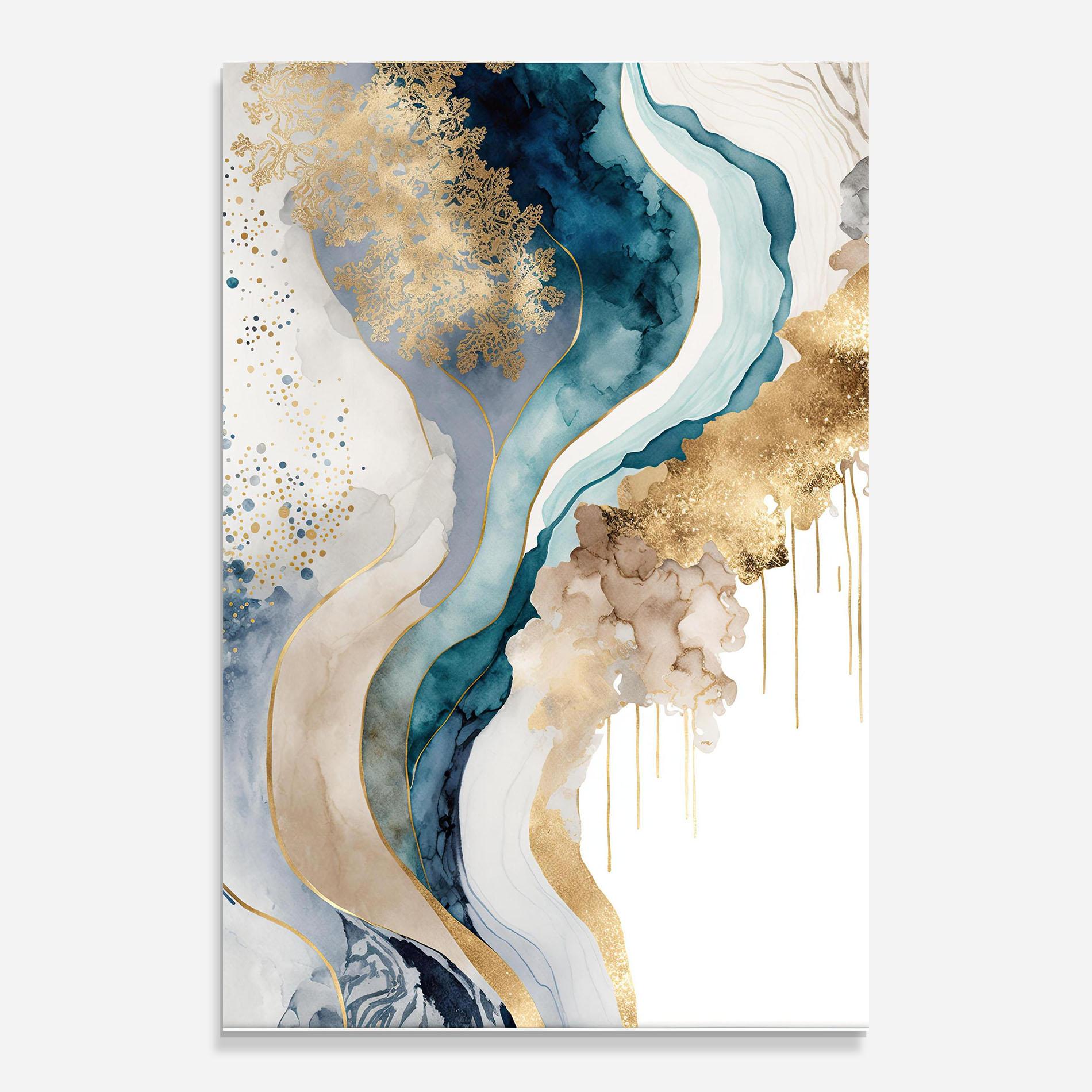 Üvegkép Light Blue Waves mockup 0