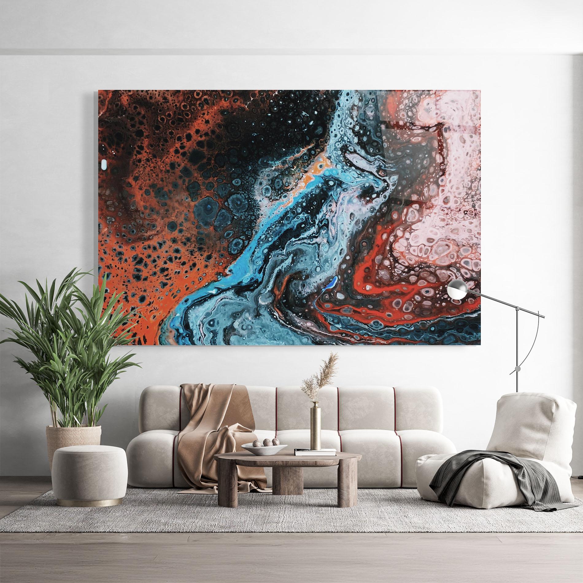 Üvegkép Abstract Turqoise Colors mockup 9