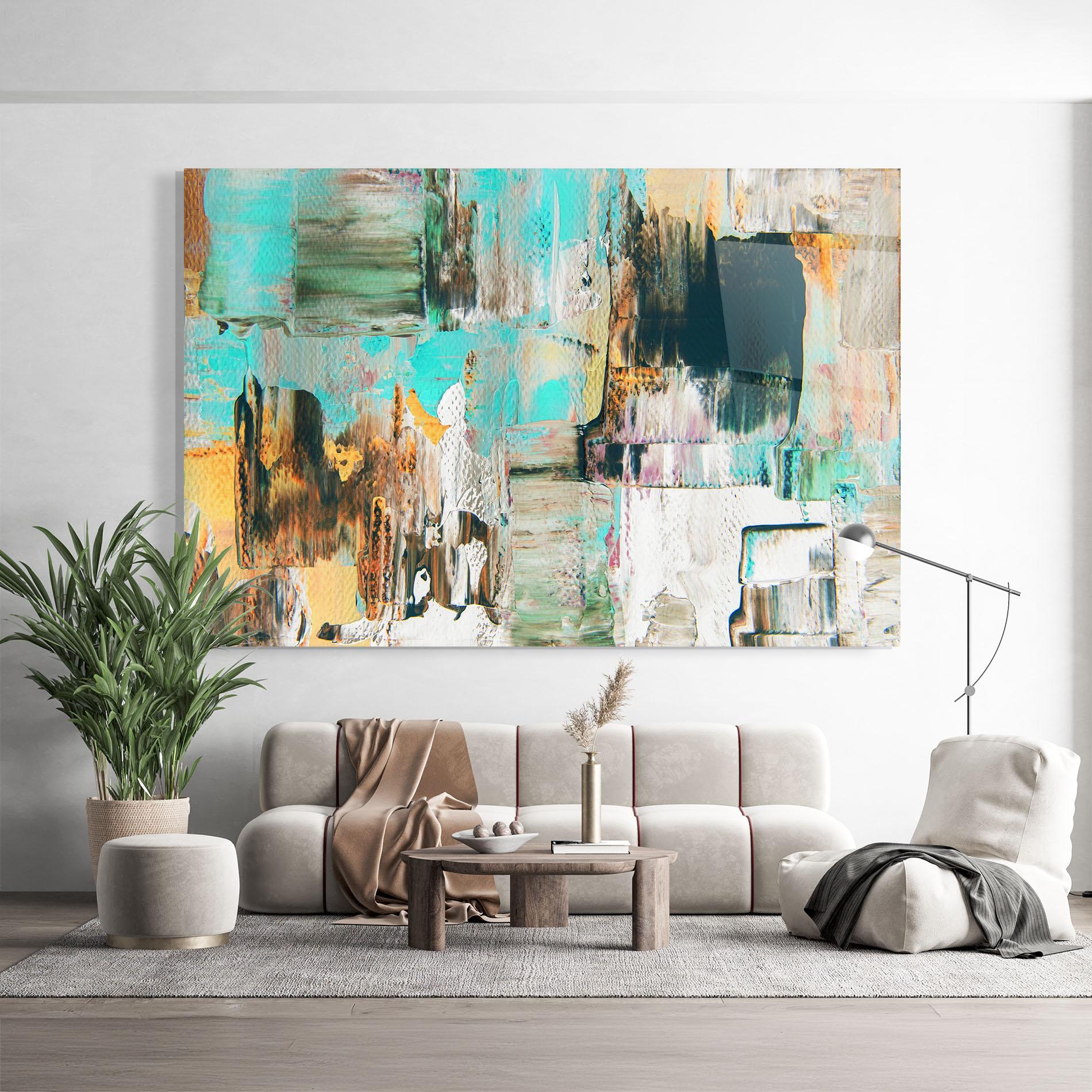 Üvegkép Acrylic Textured Paint mockup 9