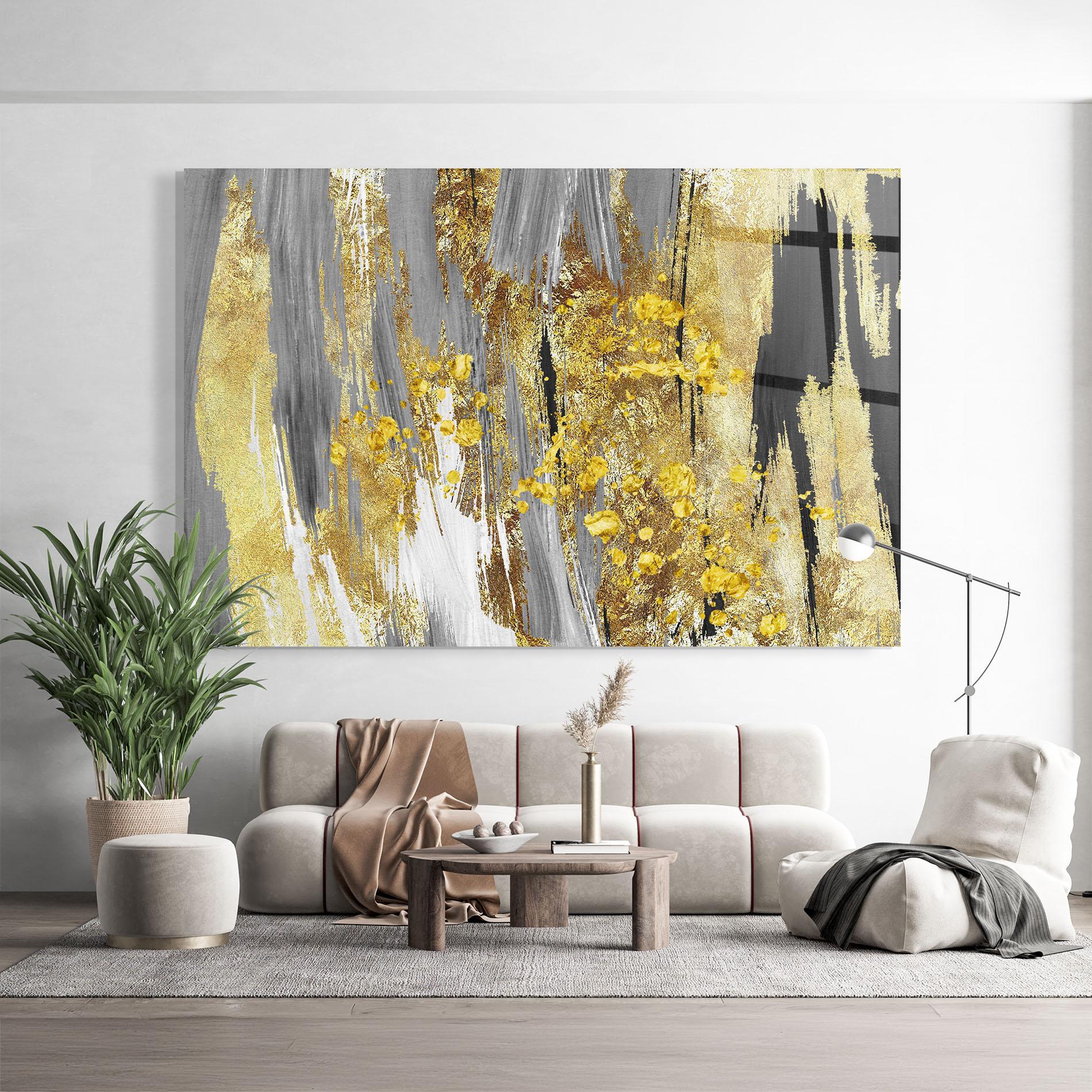 Üvegkép Golden Grfey Lines mockup 9