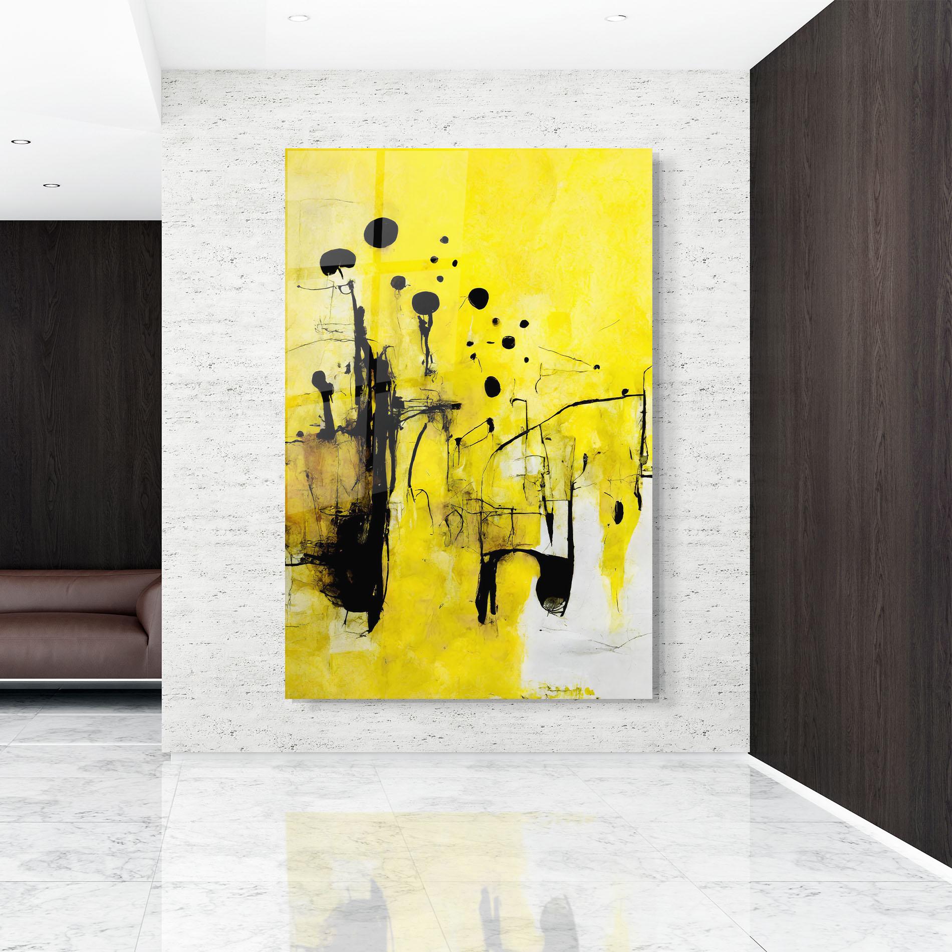 Üvegkép Abstract Black Yellow mockup 9