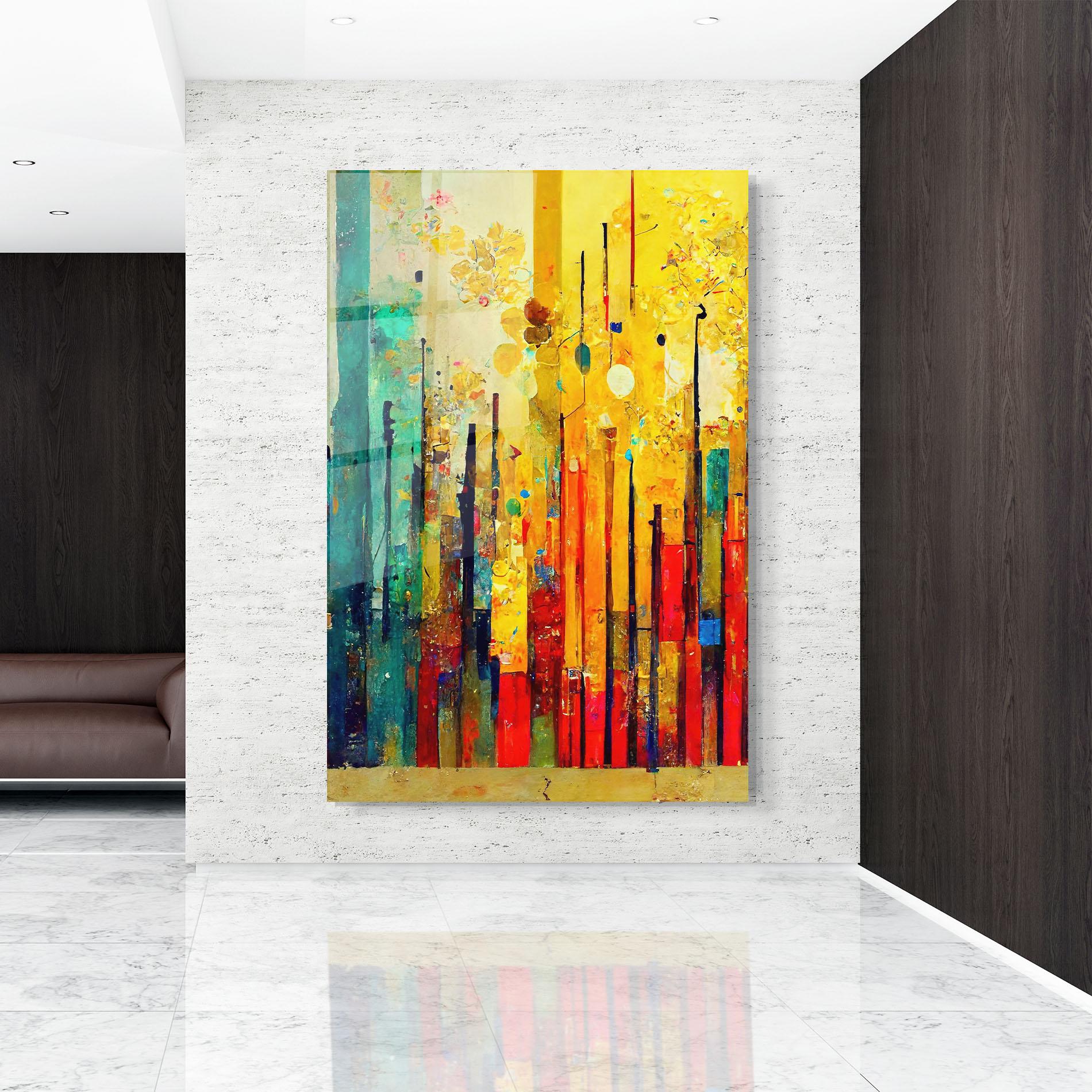 Üvegkép Black Lines On Yellow Light mockup 9