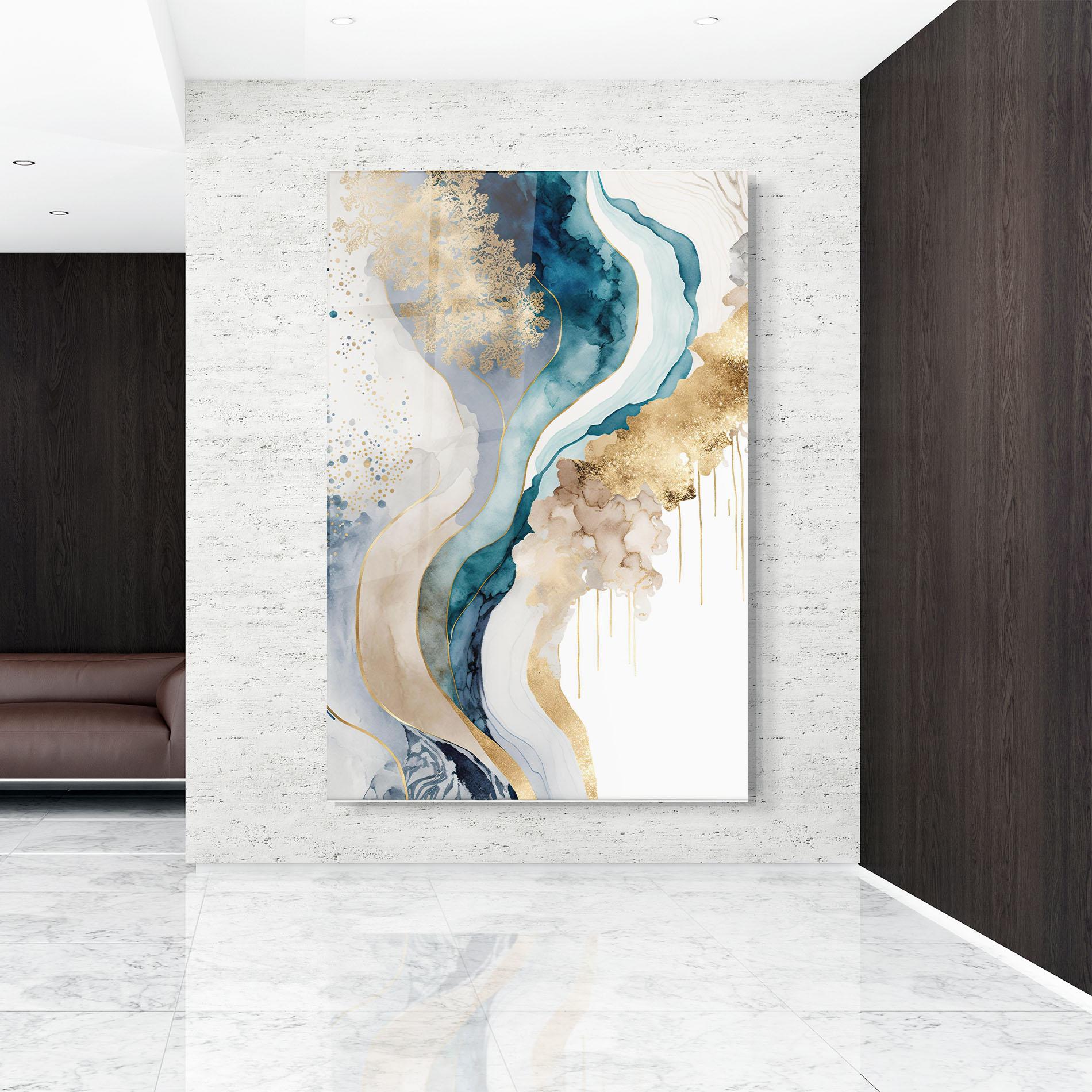 Üvegkép Light Blue Waves mockup 9