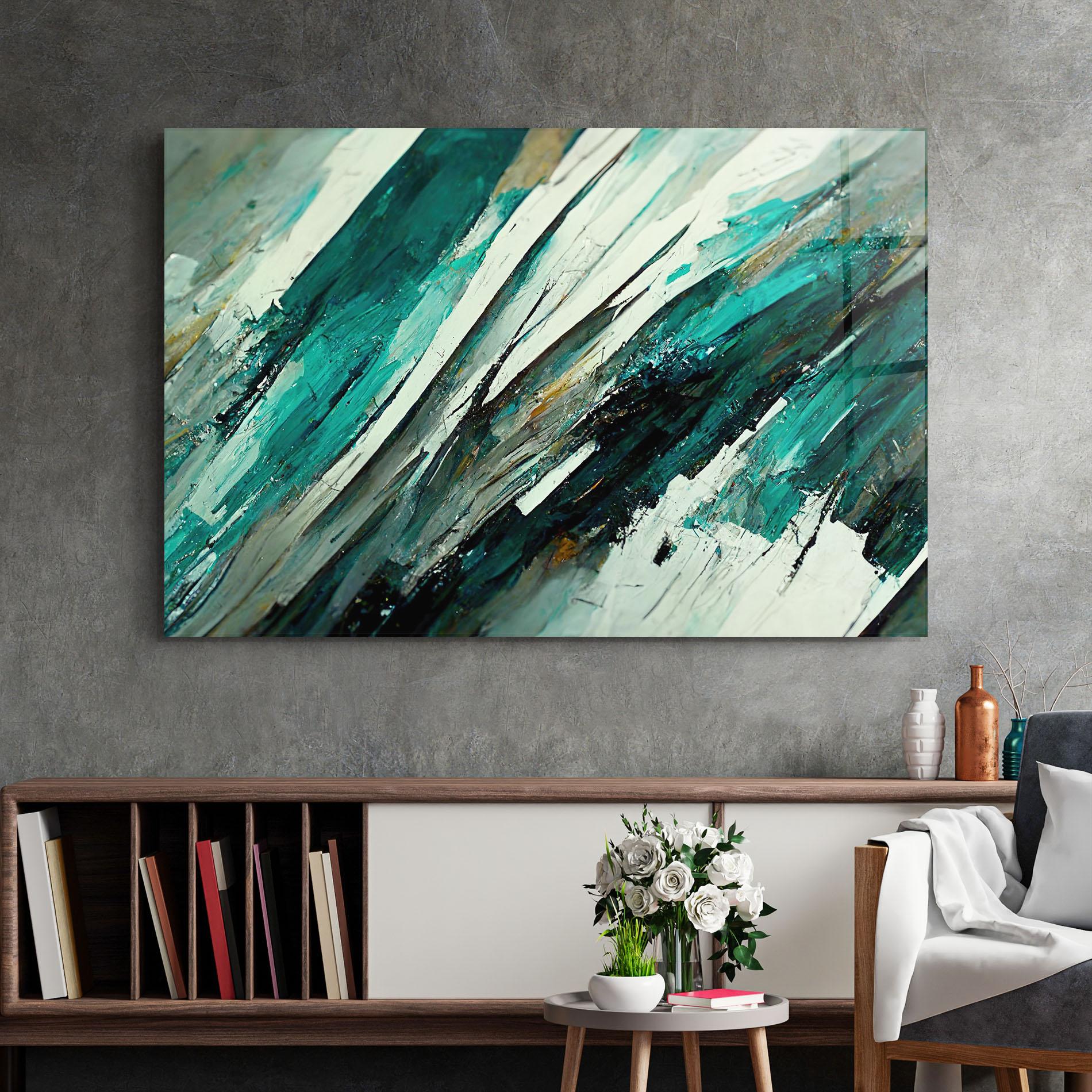 Üvegkép Abstract Green Artwork mockup 2