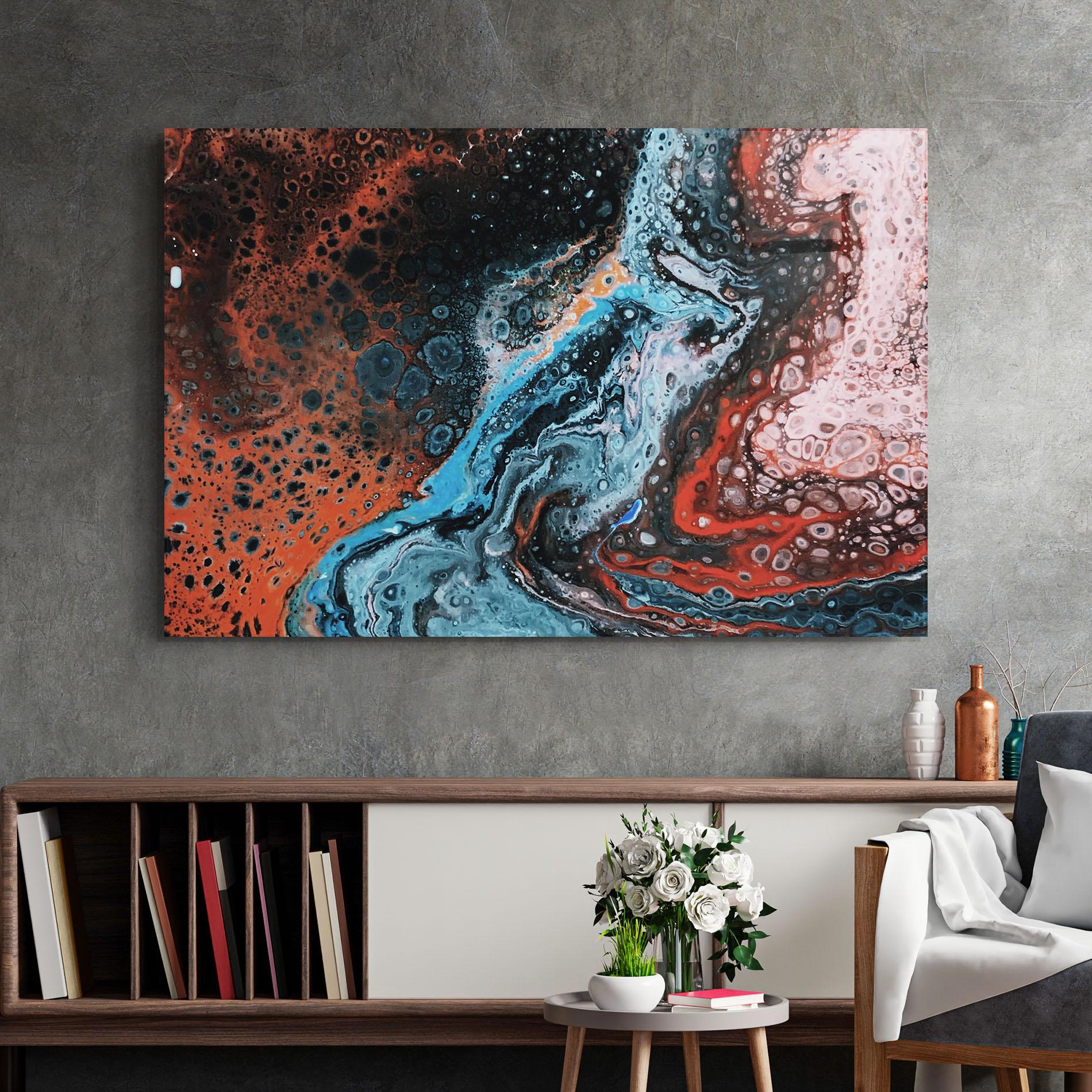 Üvegkép Abstract Turqoise Colors mockup 2