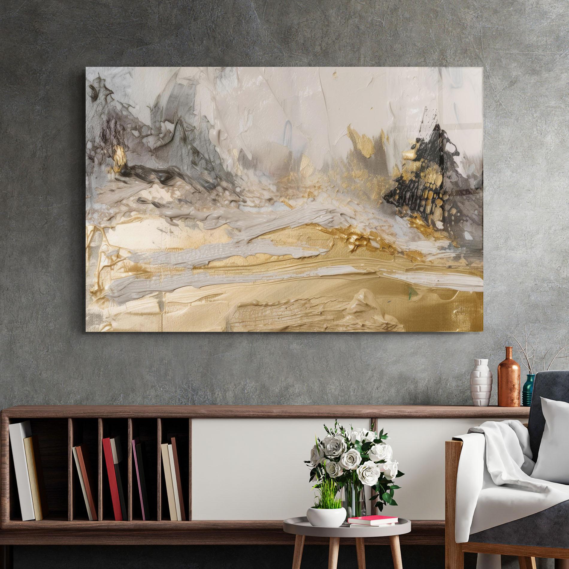 Üvegkép Abstract White Waves mockup 2