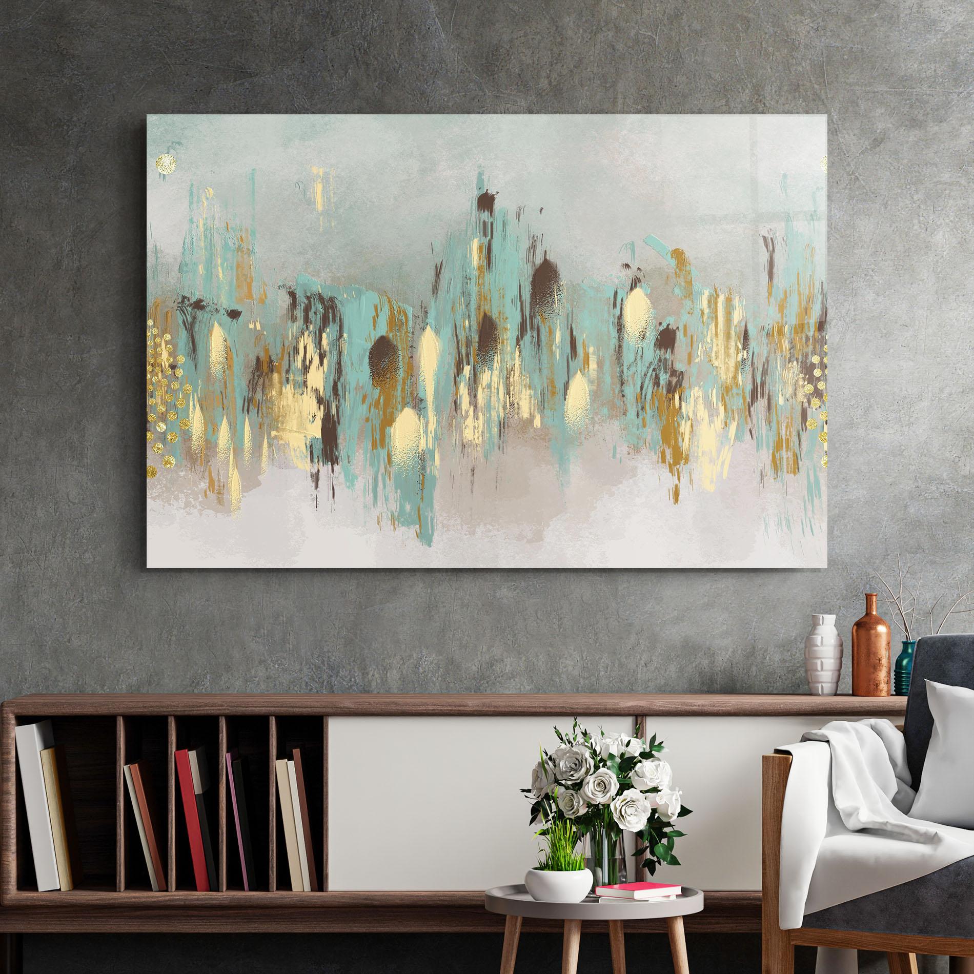 Üvegkép Gold Spiral Points mockup 2