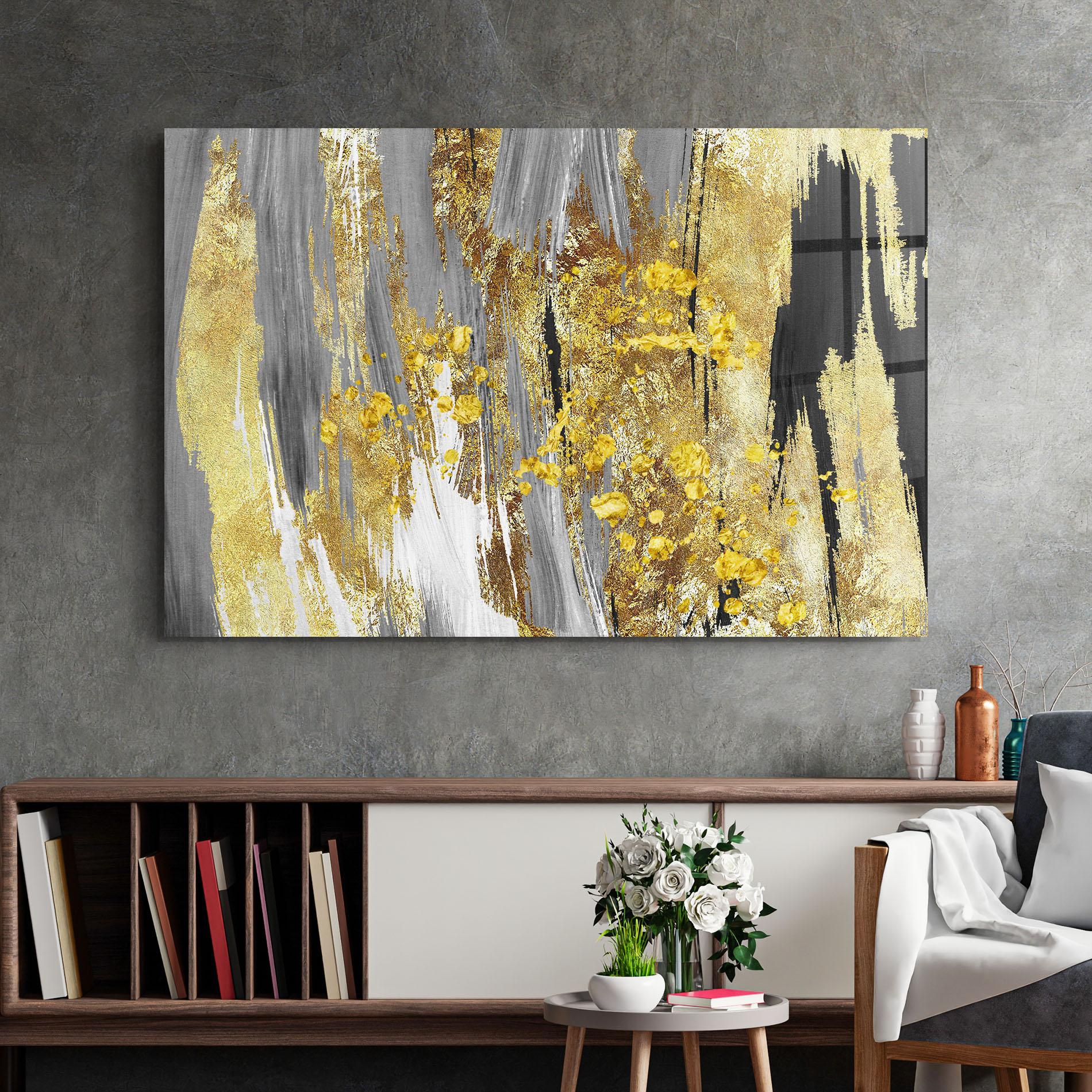 Üvegkép Golden Grfey Lines mockup 2