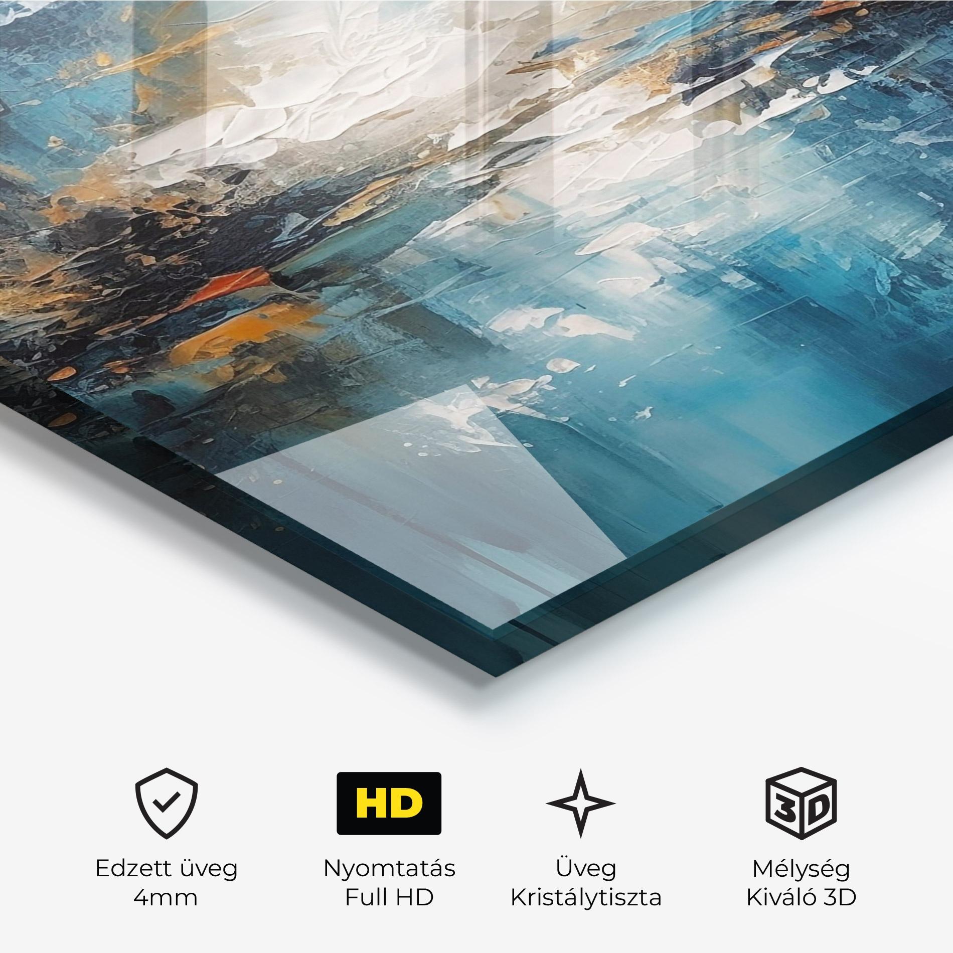 Üvegkép Abstract Blue Art mockup 3