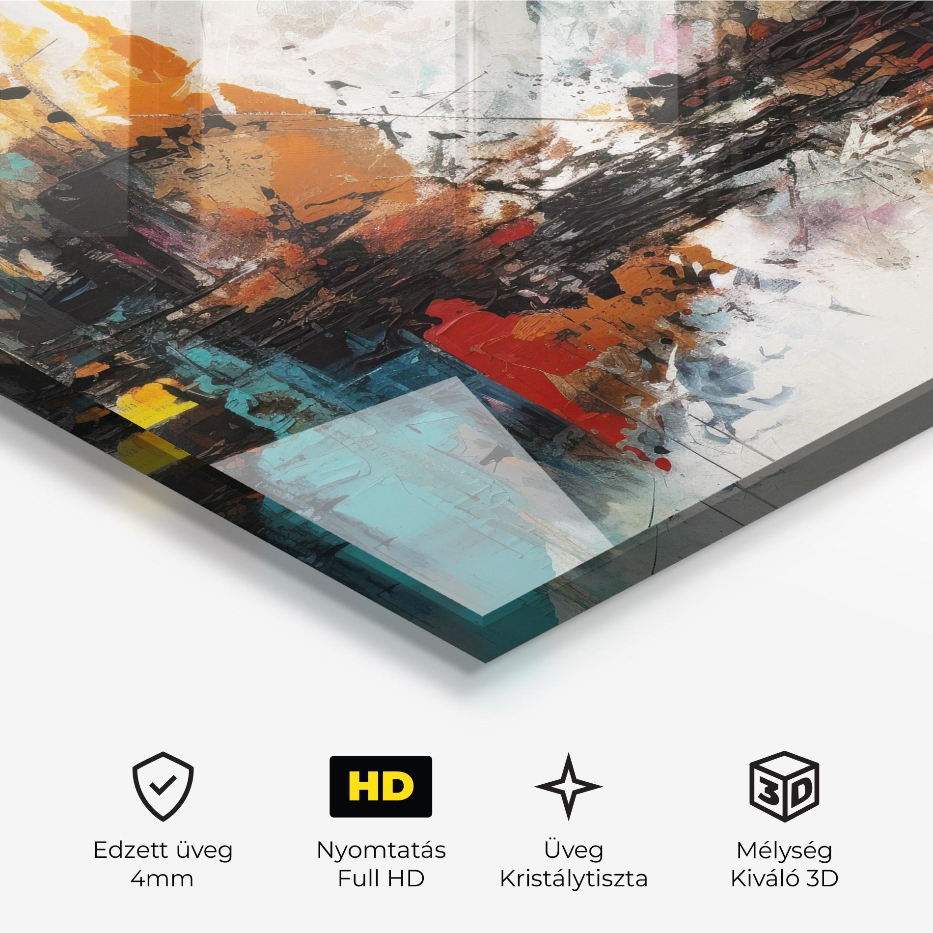 Üvegkép Abstract City Painting mockup 3