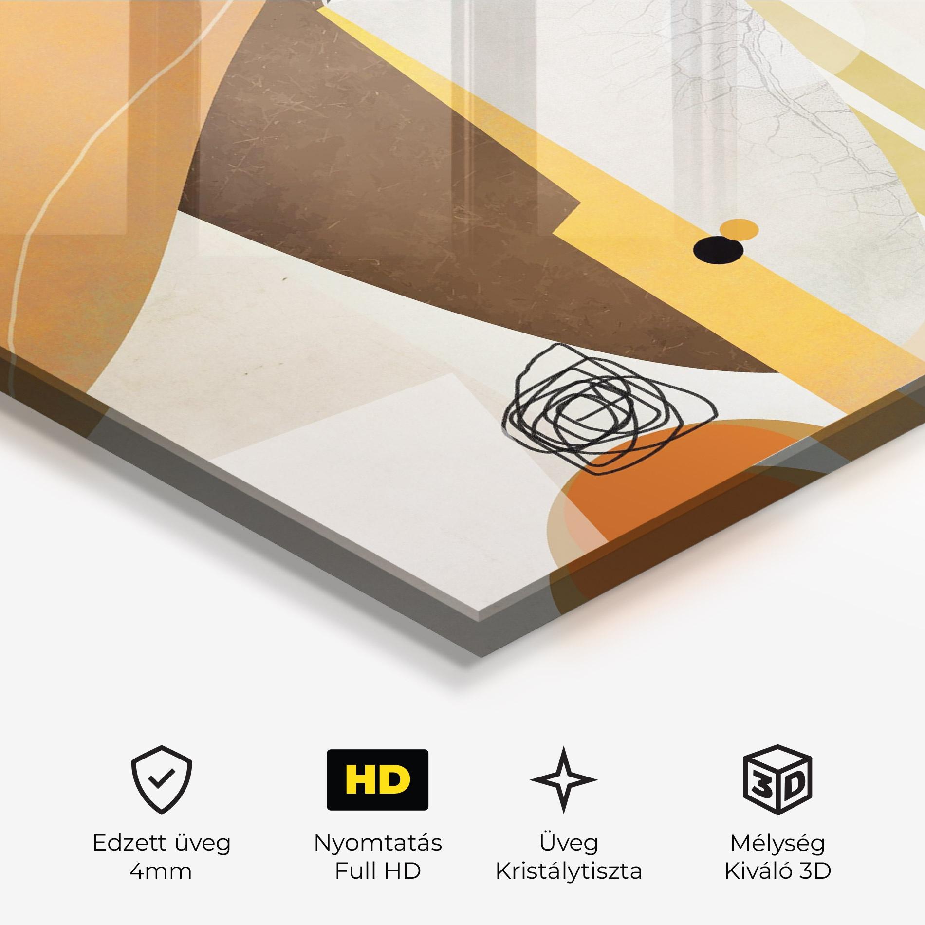 Üvegkép Abstract Orange Face mockup 3