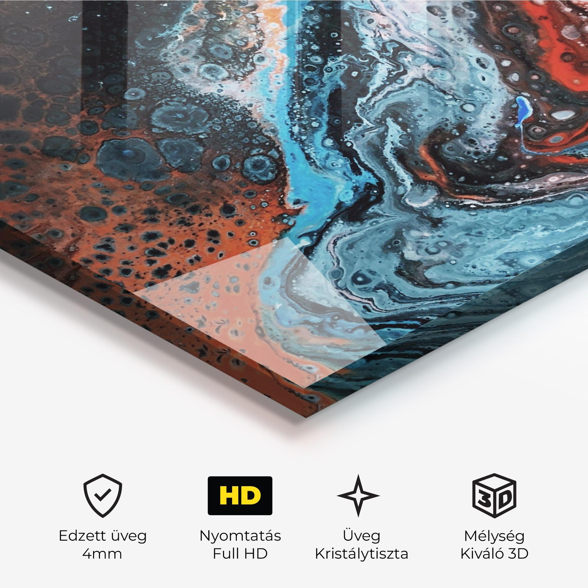 Üvegkép Abstract Turqoise Colors mockup 3