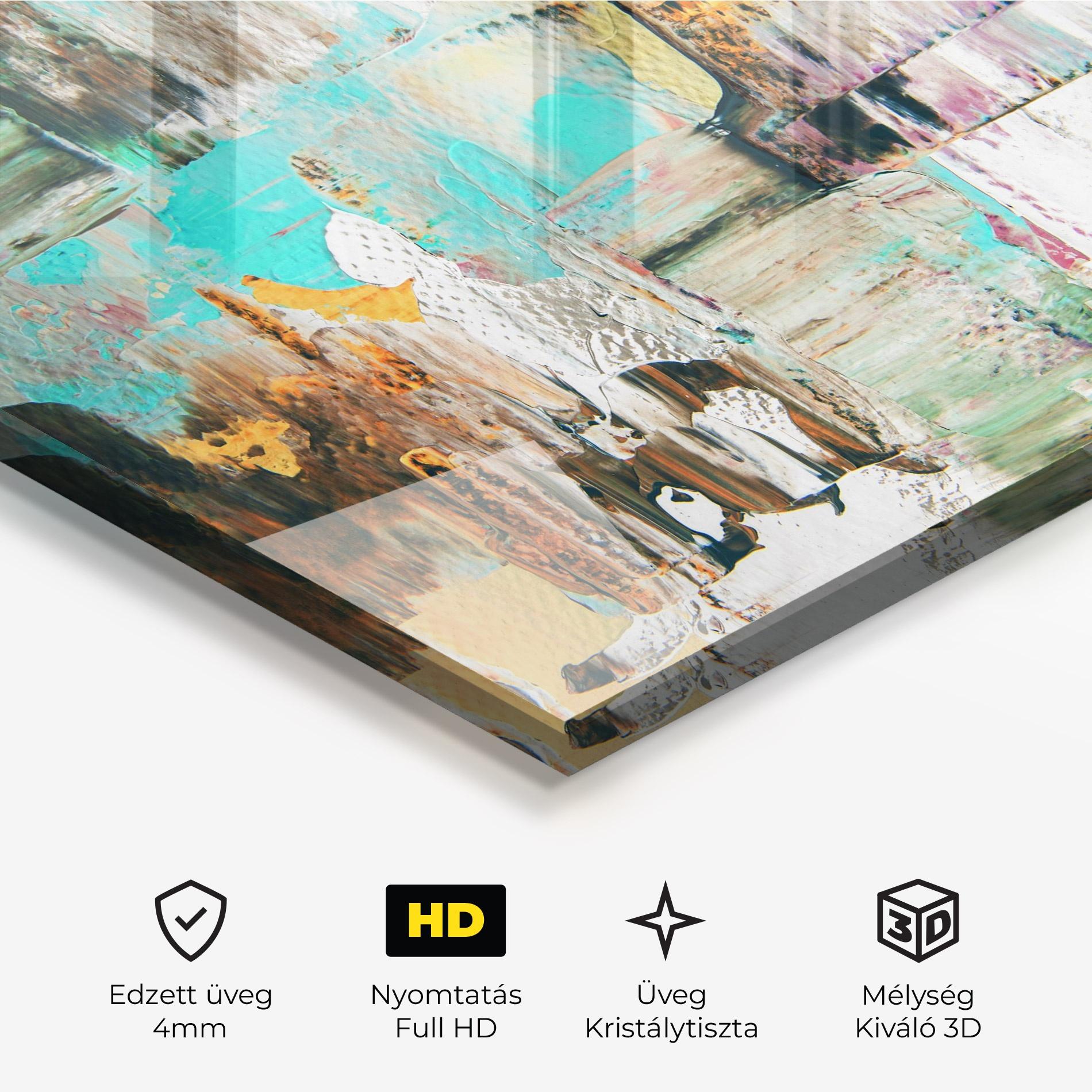 Üvegkép Acrylic Textured Paint mockup 3