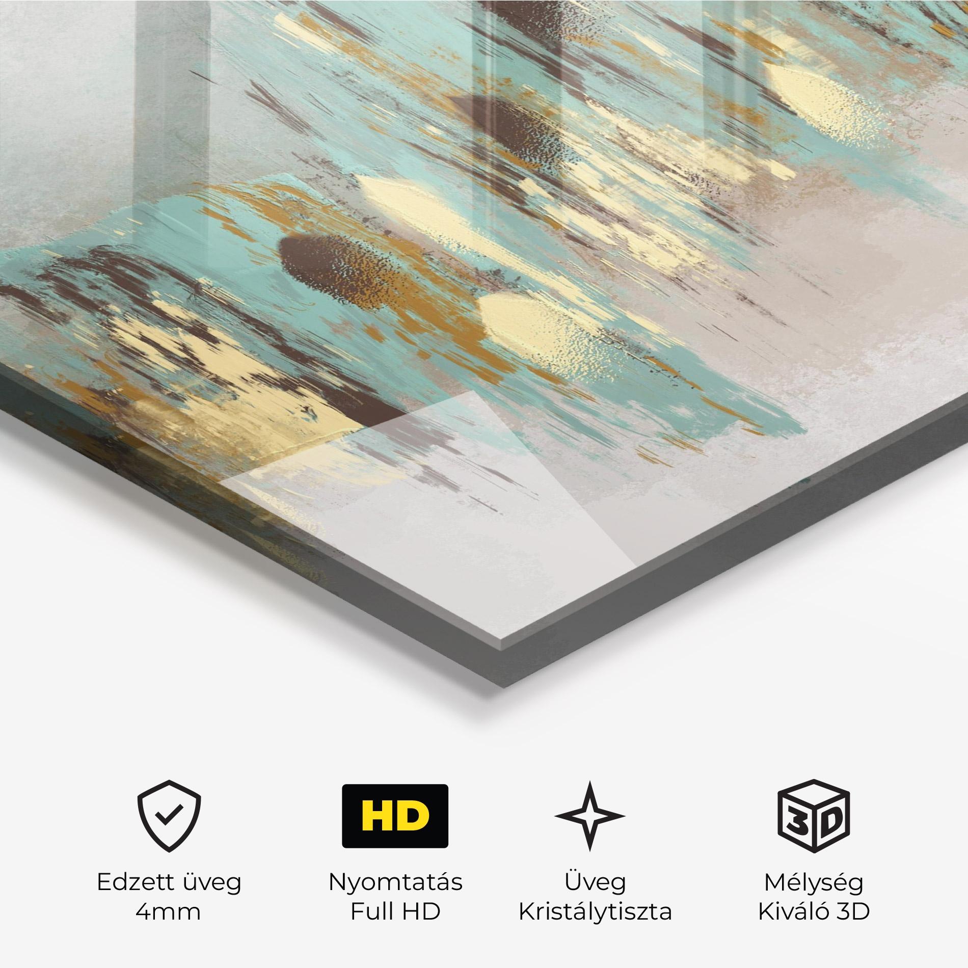 Üvegkép Gold Spiral Points mockup 3