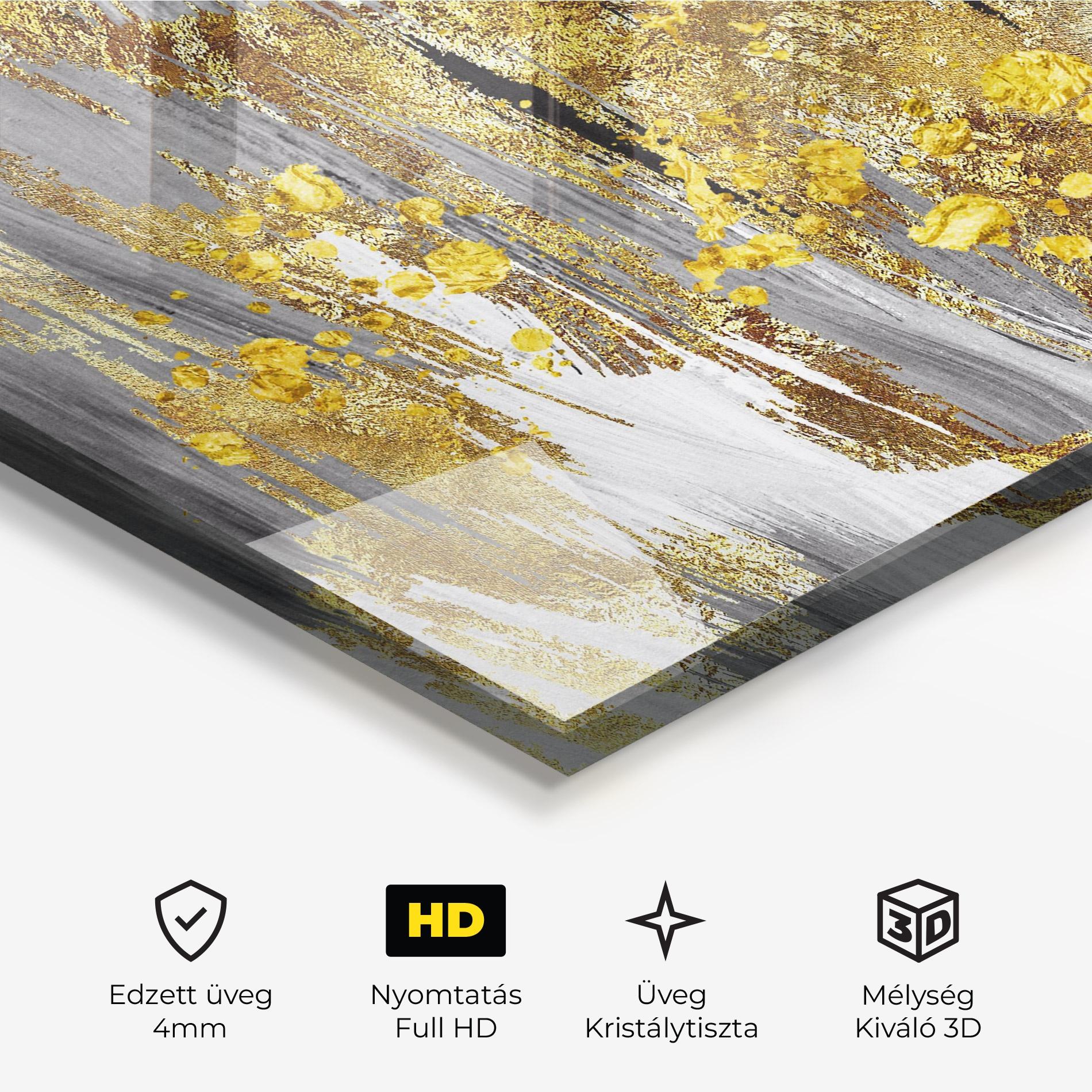 Üvegkép Golden Grfey Lines mockup 3