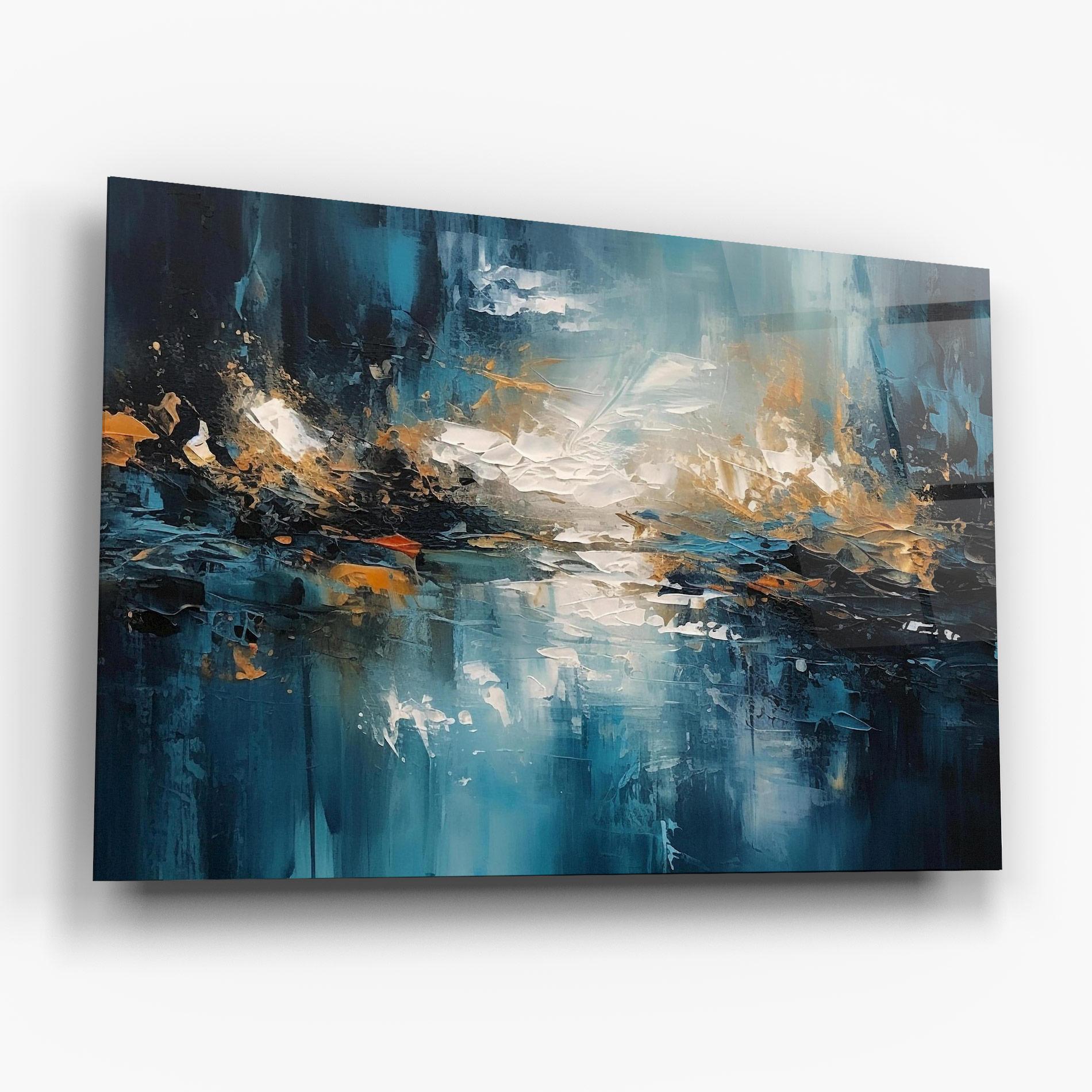 Üvegkép Abstract Blue Art mockup 6