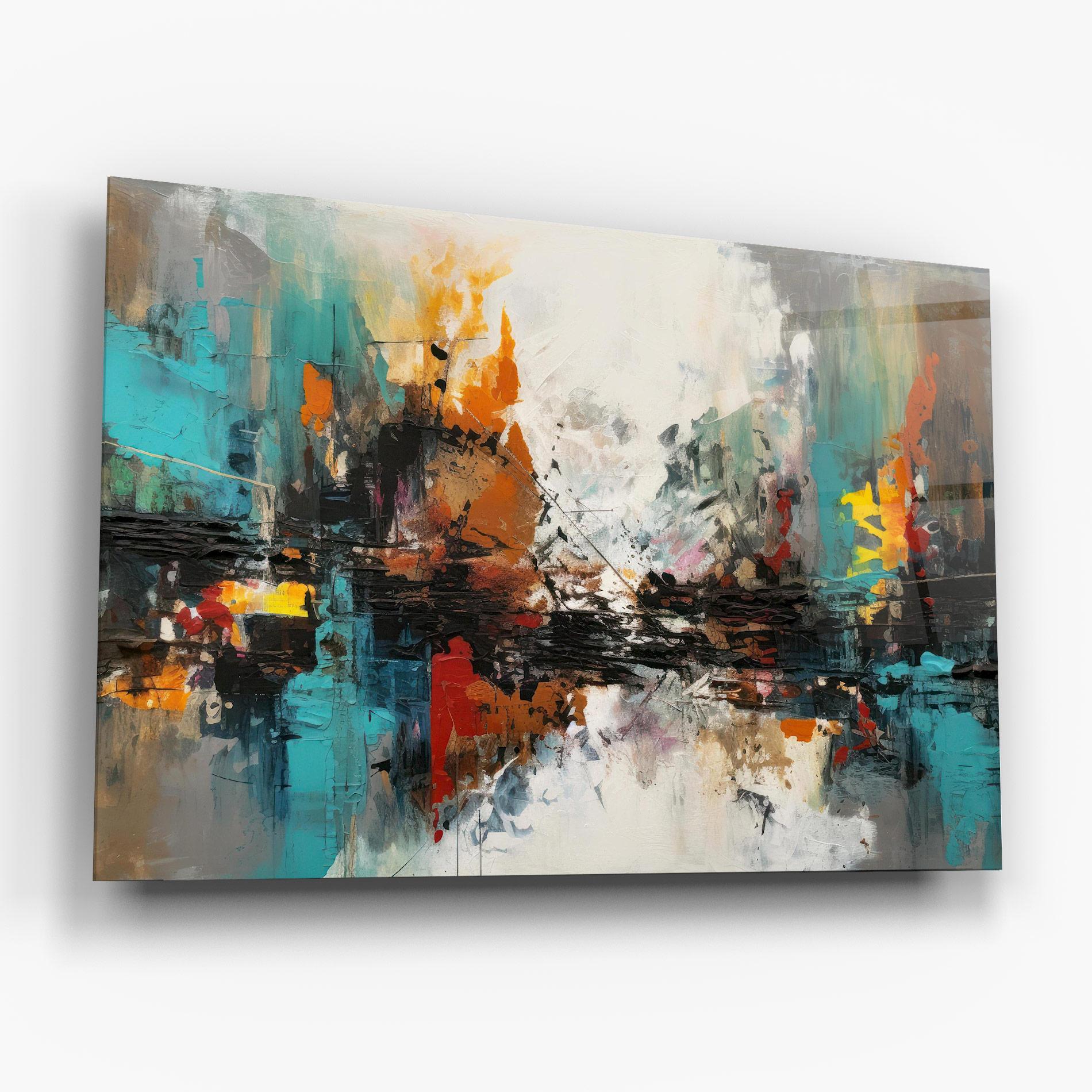 Üvegkép Abstract City Painting mockup 6