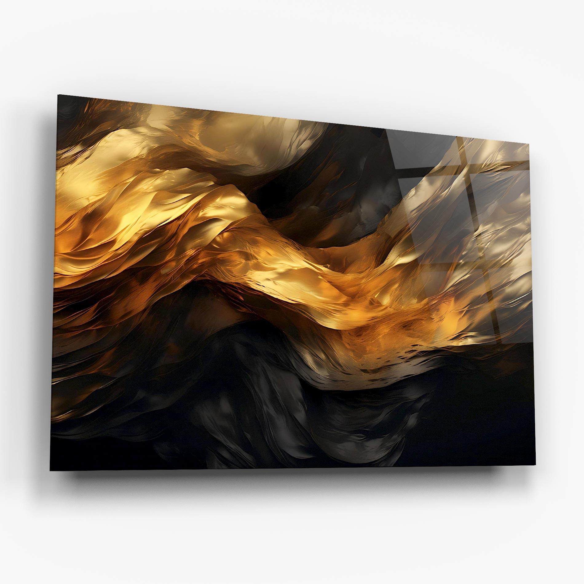 Üvegkép Golden Waves With Black mockup 6
