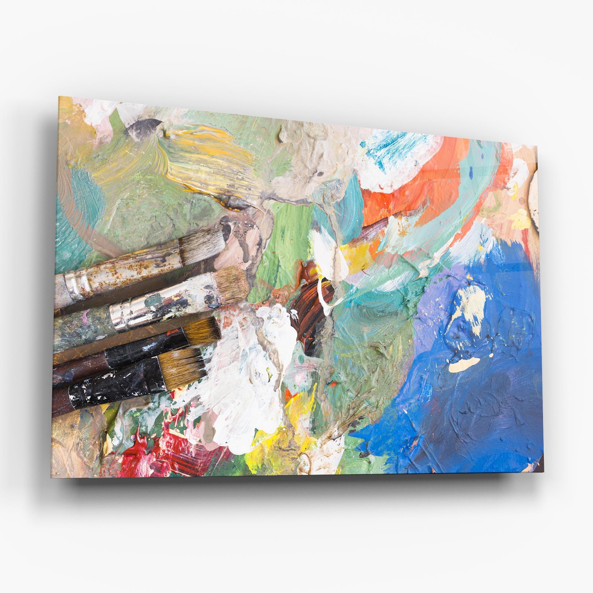 Üvegkép Messy Paint Brushes mockup 6