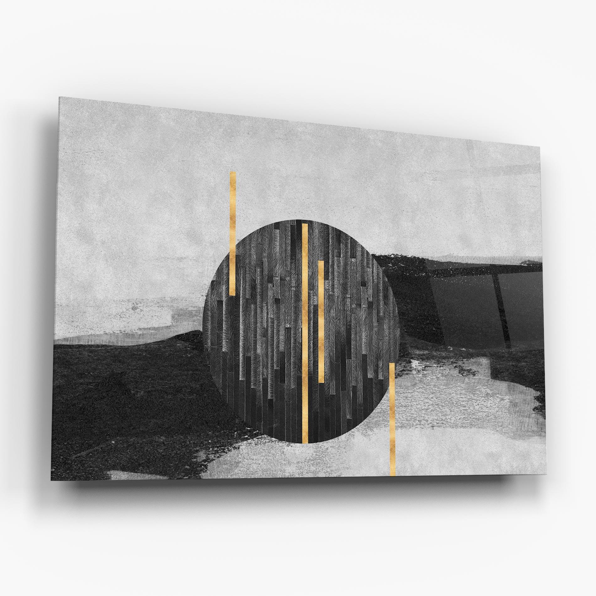 Üvegkép Modern Circle With Gold mockup 6