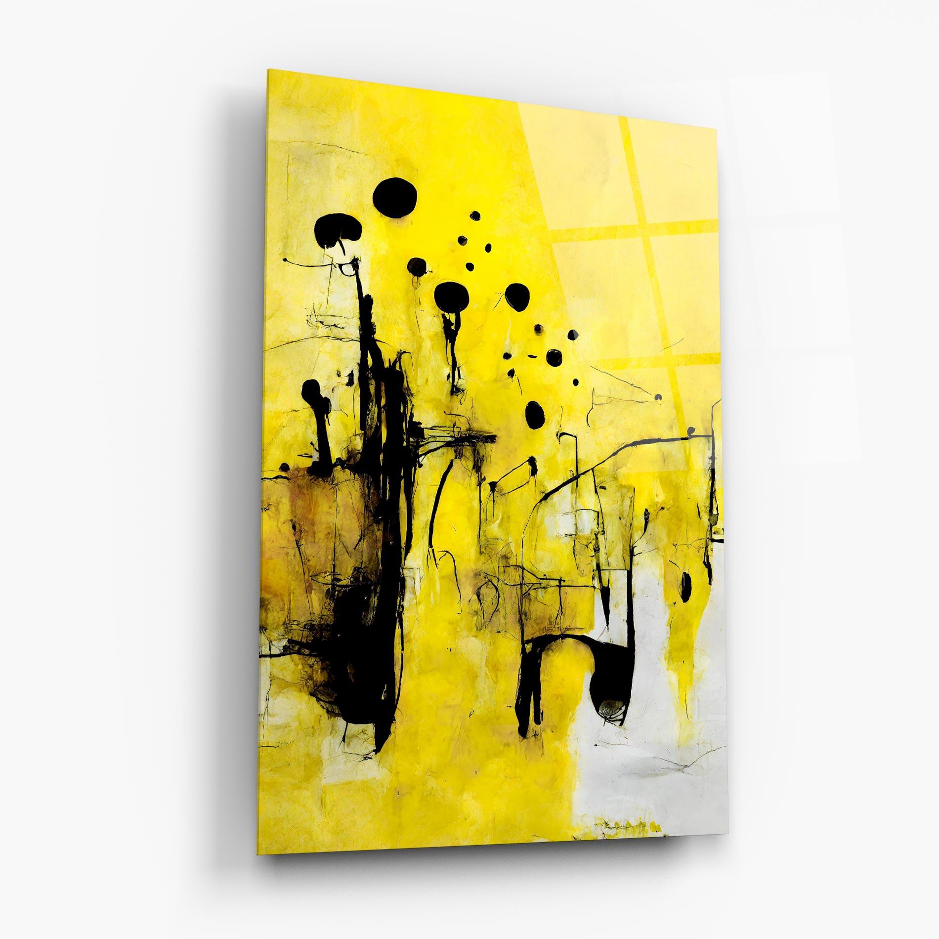 Üvegkép Abstract Black Yellow mockup 6