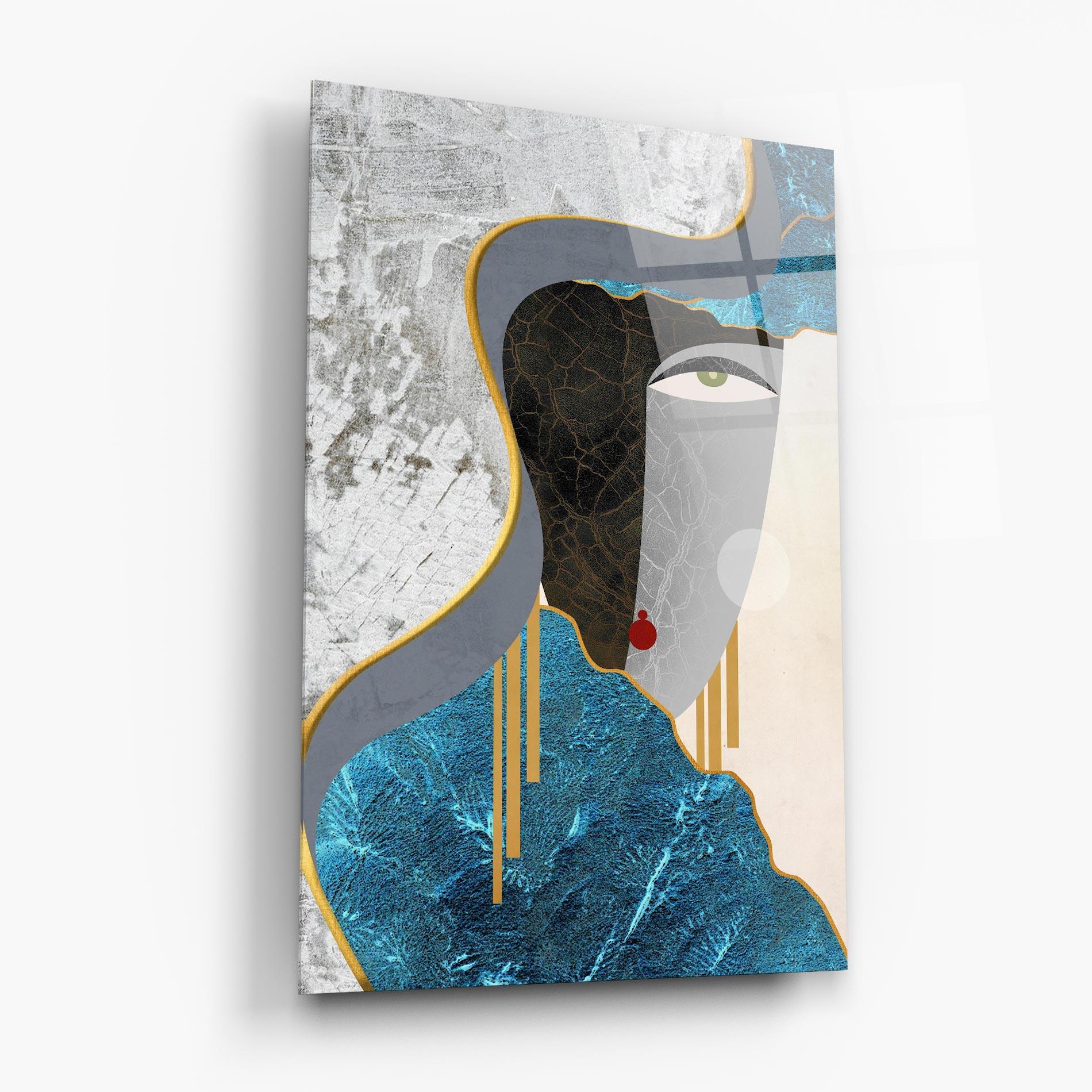 Üvegkép Abstract Blue Face mockup 6