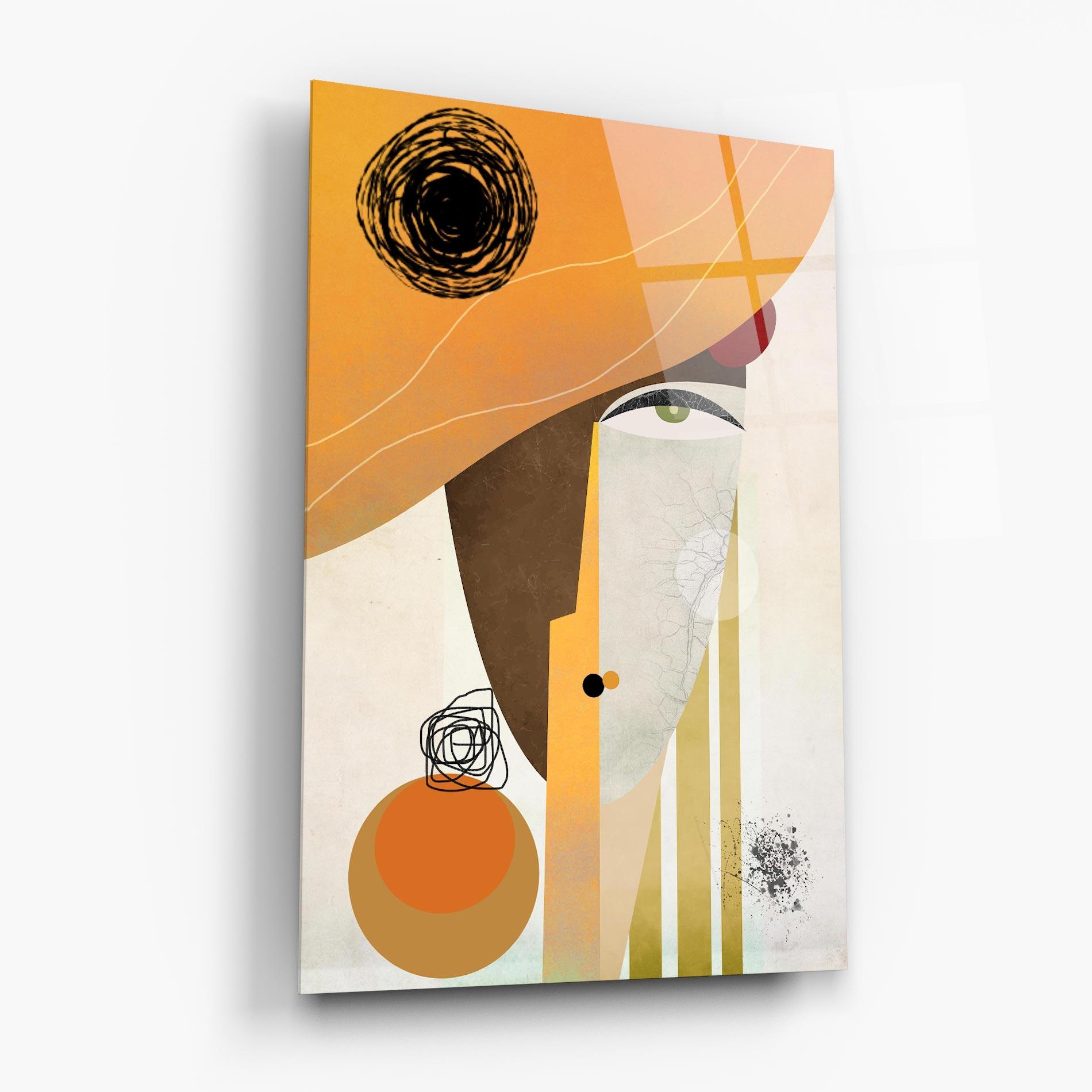 Üvegkép Abstract Orange Face mockup 6