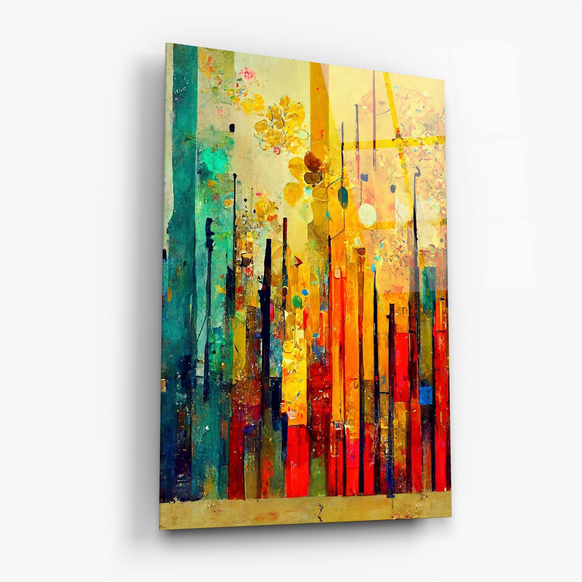 Üvegkép Black Lines On Yellow Light mockup 6