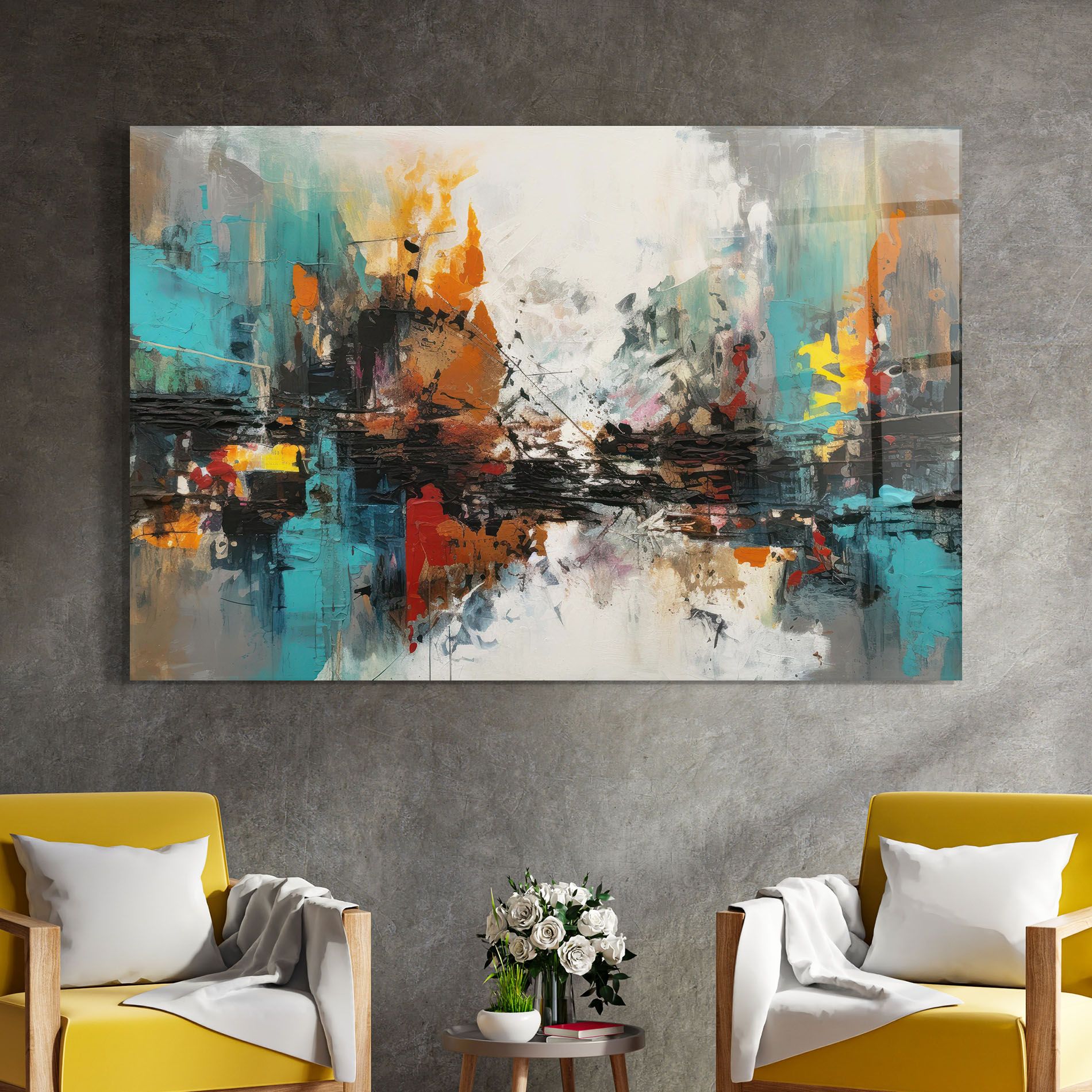 Abstract City Painting mockup 4