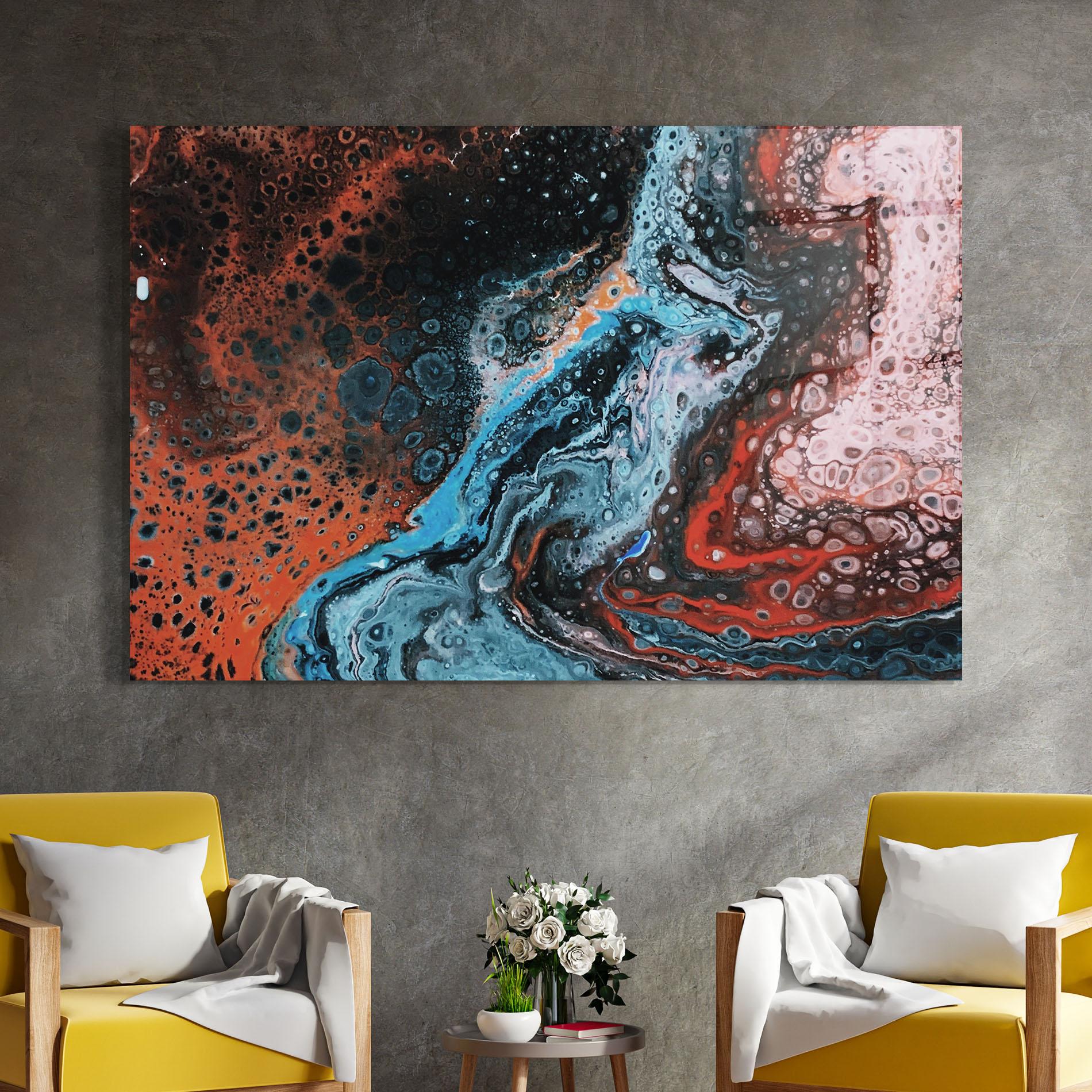 Üvegkép Abstract Turqoise Colors mockup 4