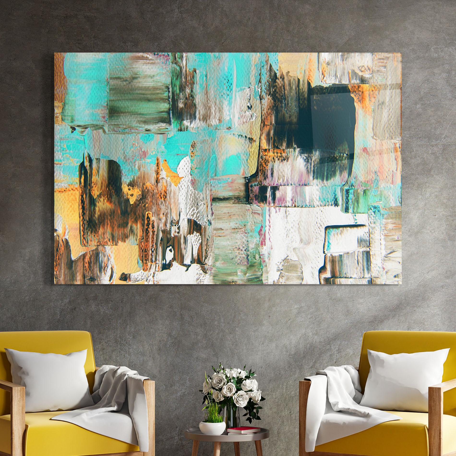 Üvegkép Acrylic Textured Paint mockup 4