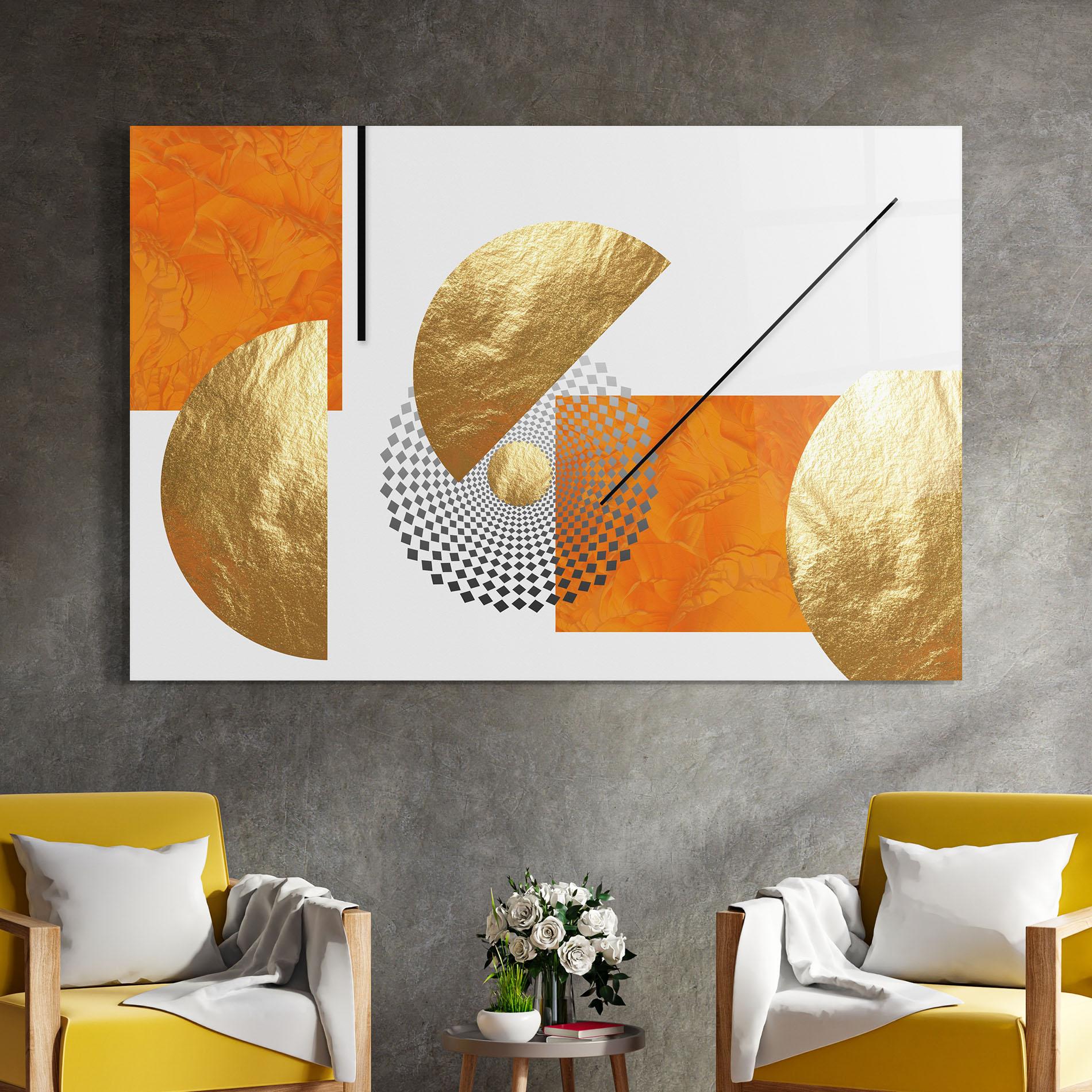 Üvegkép Beautiful Gold Shapes mockup 4