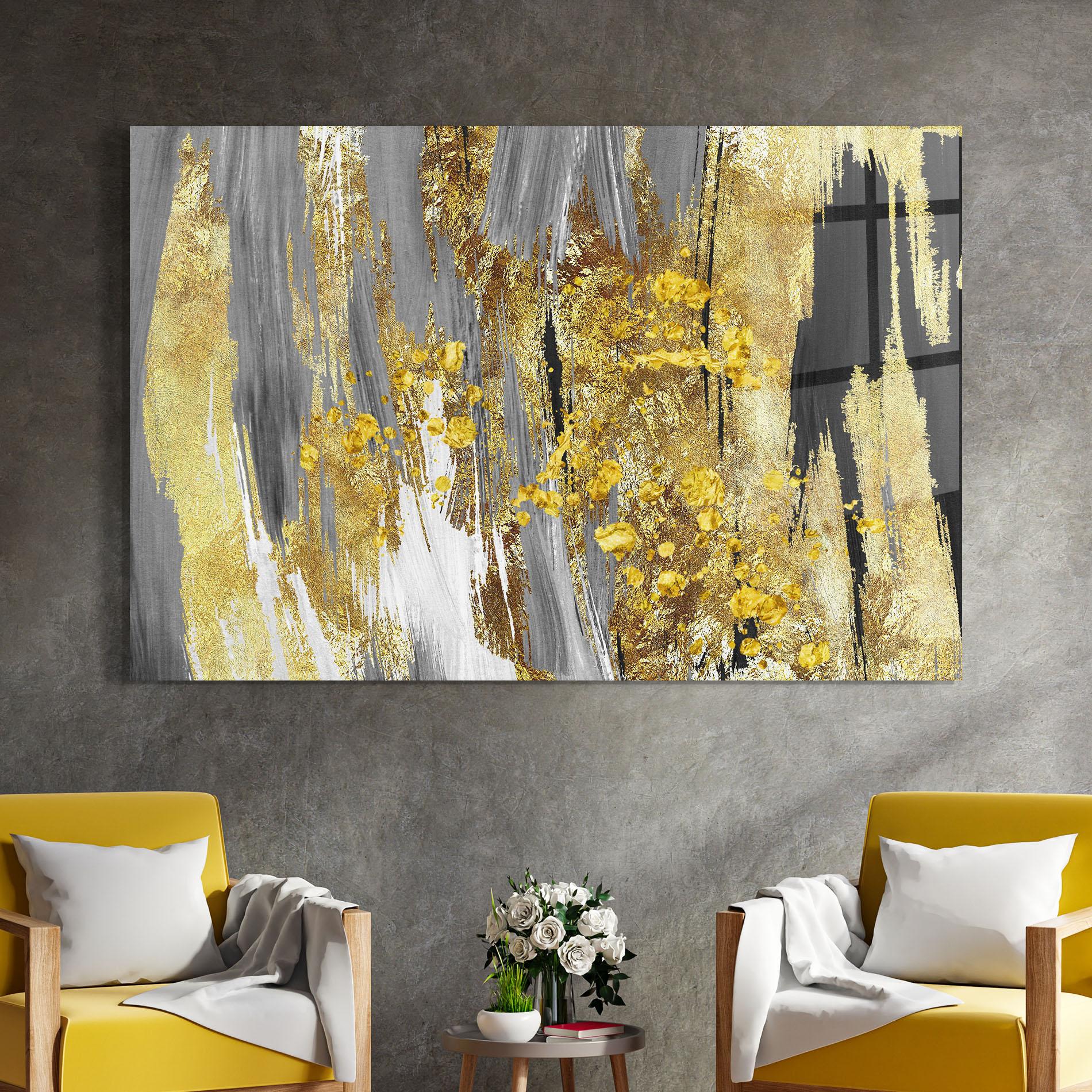 Üvegkép Golden Grfey Lines mockup 4
