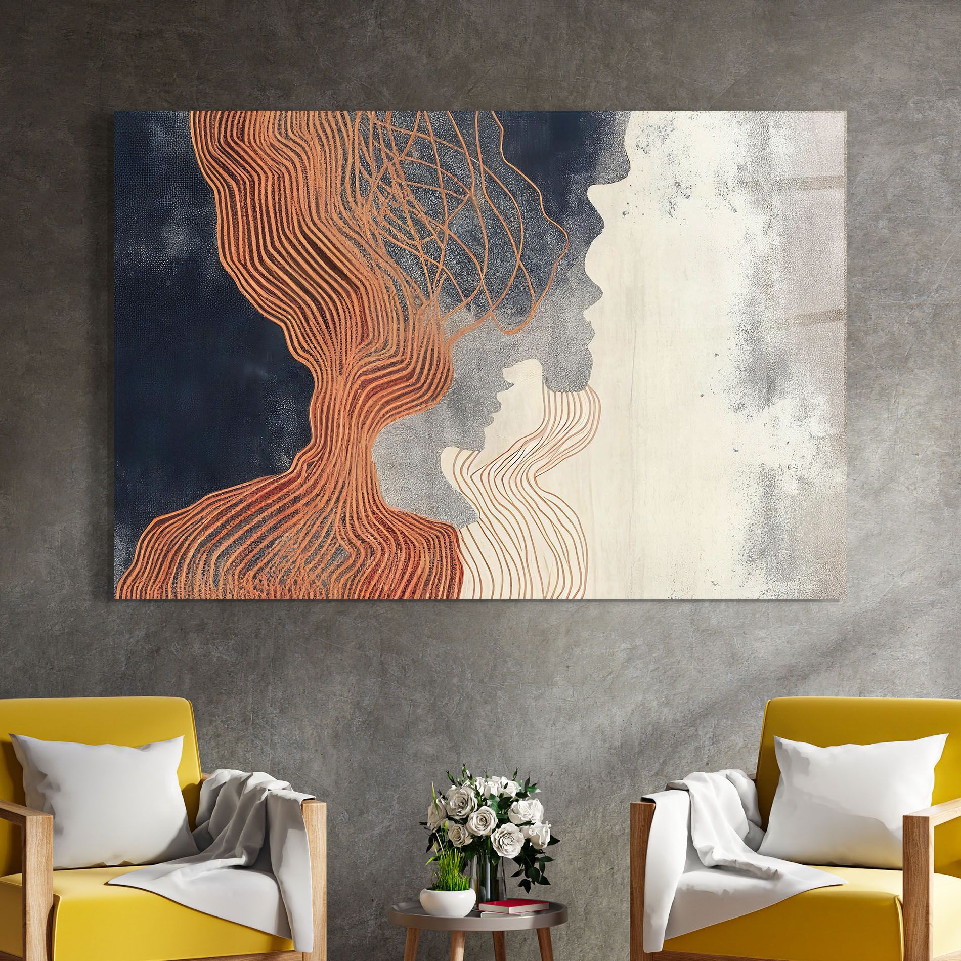 Orange Lines On Blue mockup 4