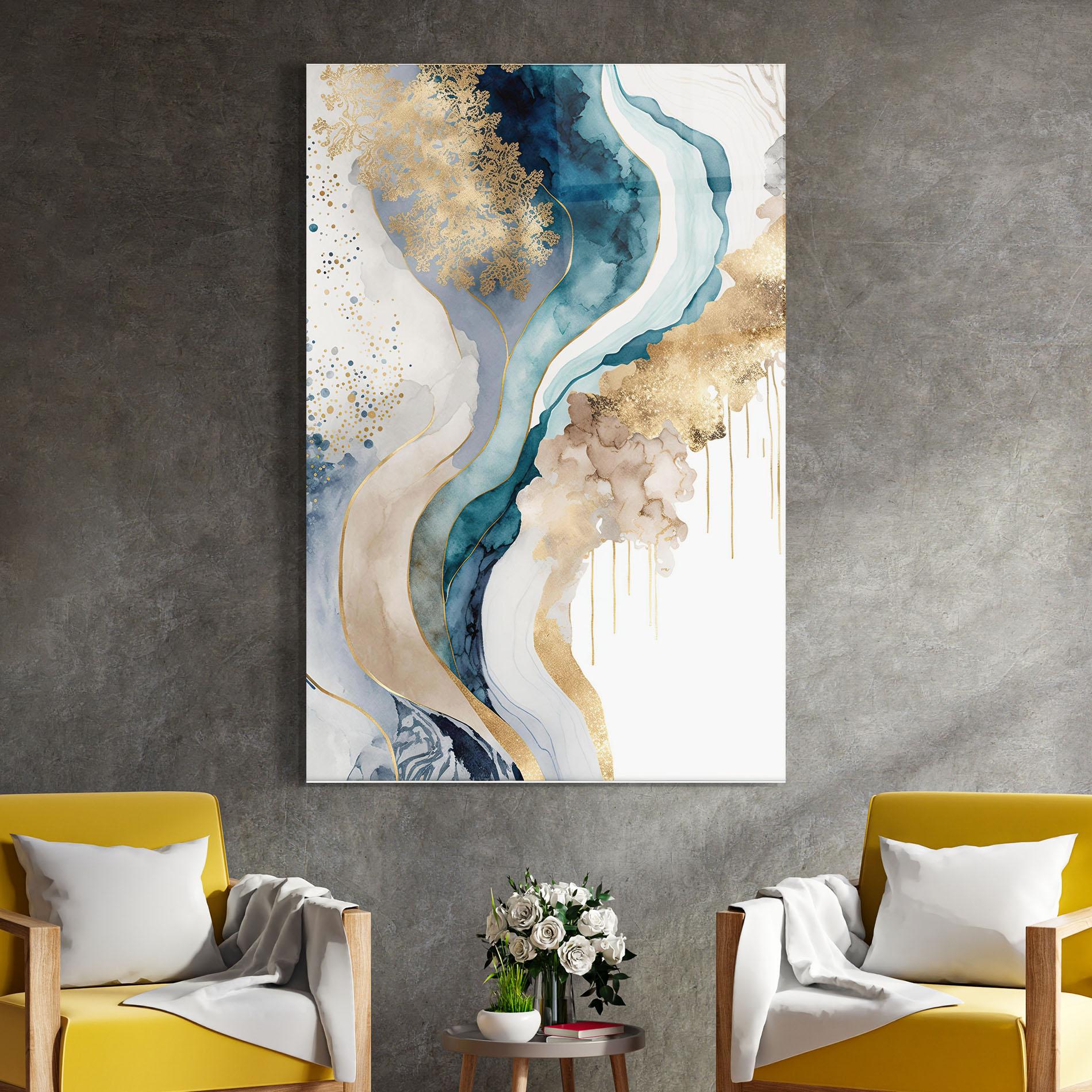 Üvegkép Light Blue Waves mockup 4