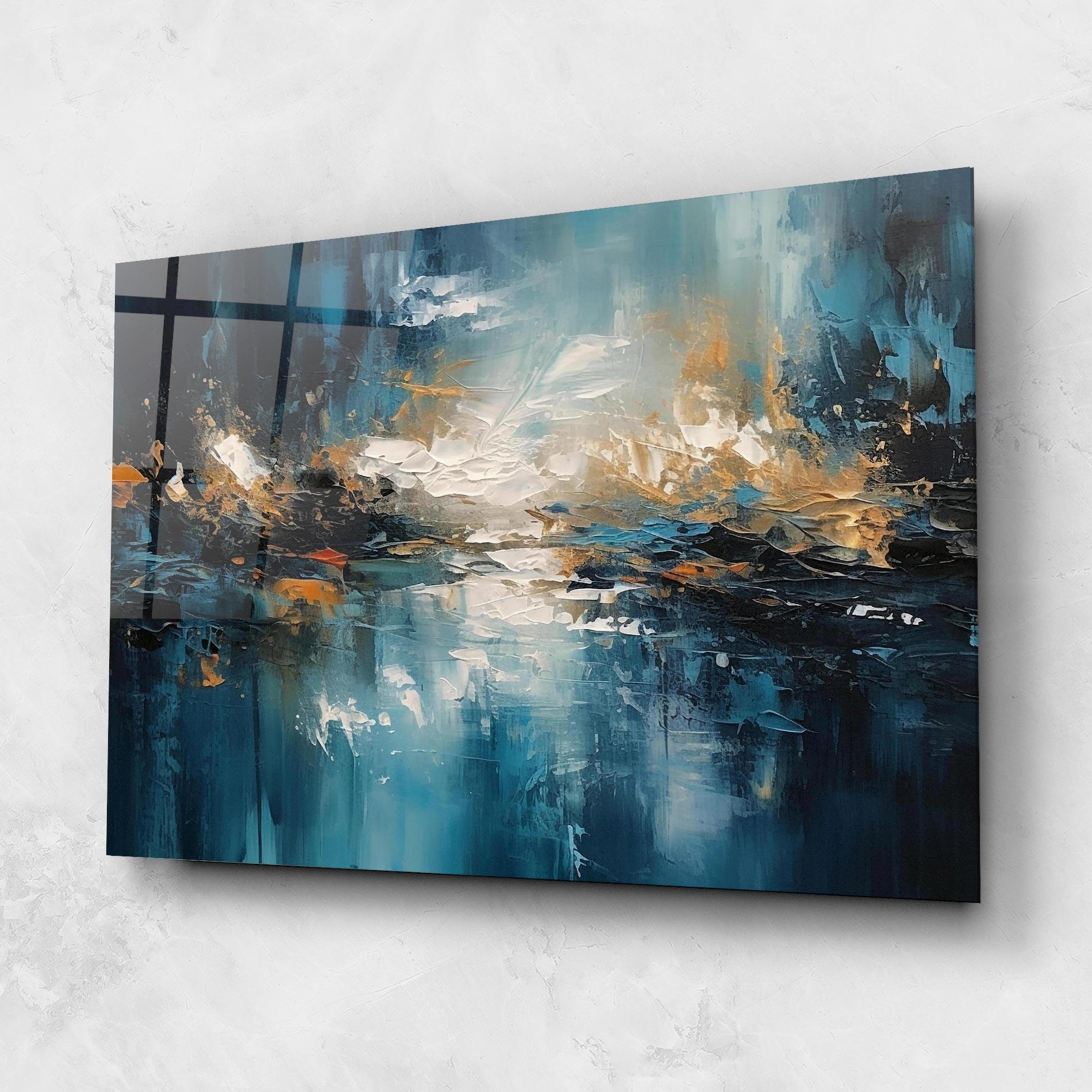 Üvegkép Abstract Blue Art mockup 1