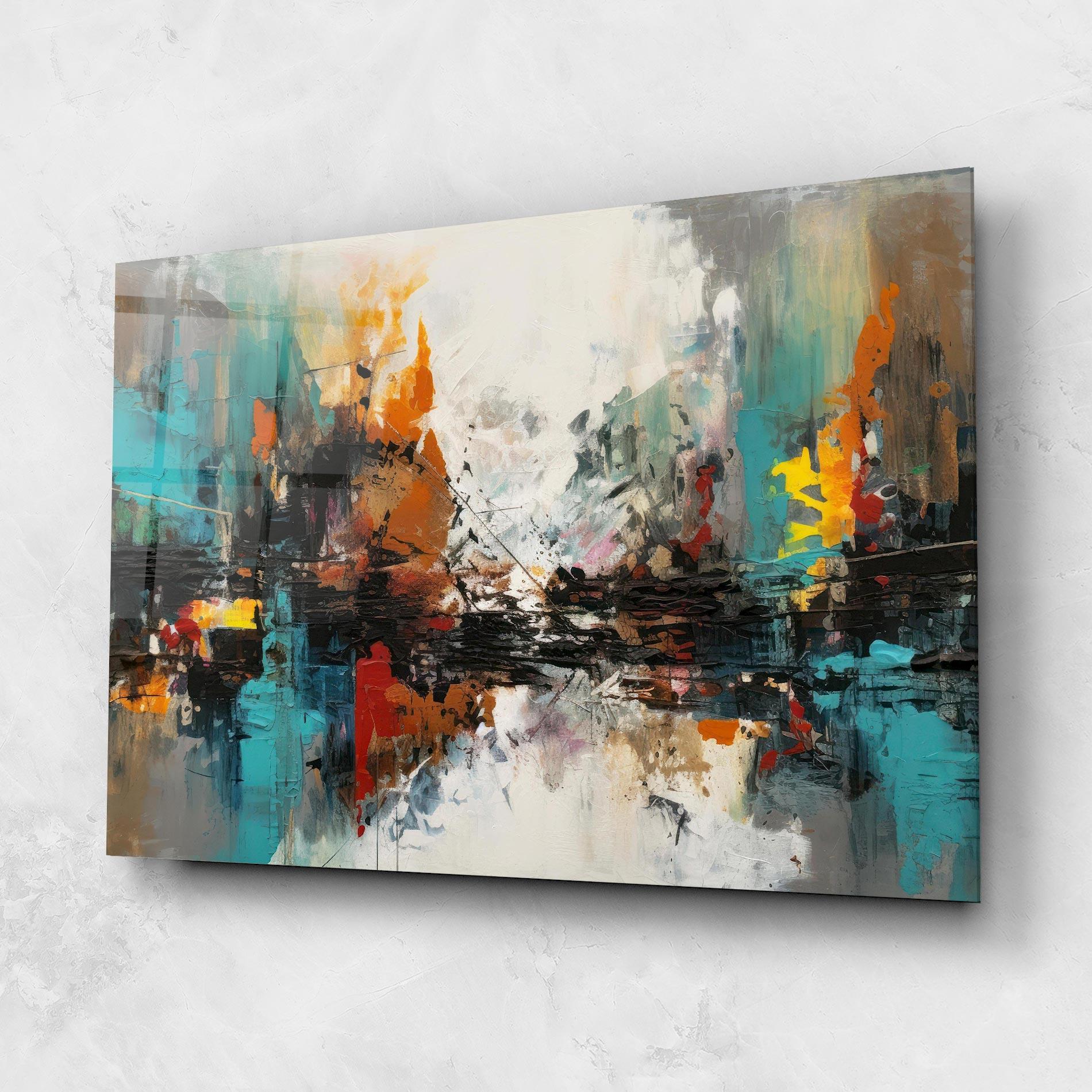 Üvegkép Abstract City Painting mockup 1