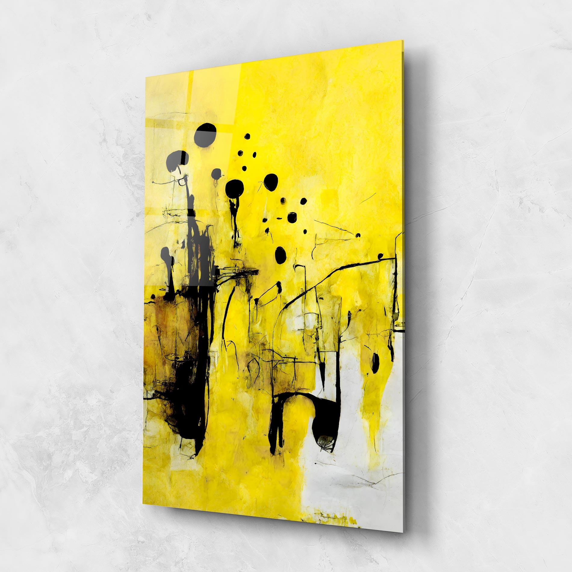 Üvegkép Abstract Black Yellow mockup 1