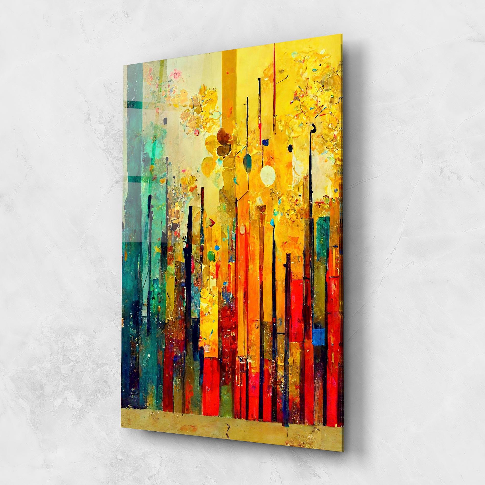 Üvegkép Black Lines On Yellow Light mockup 1