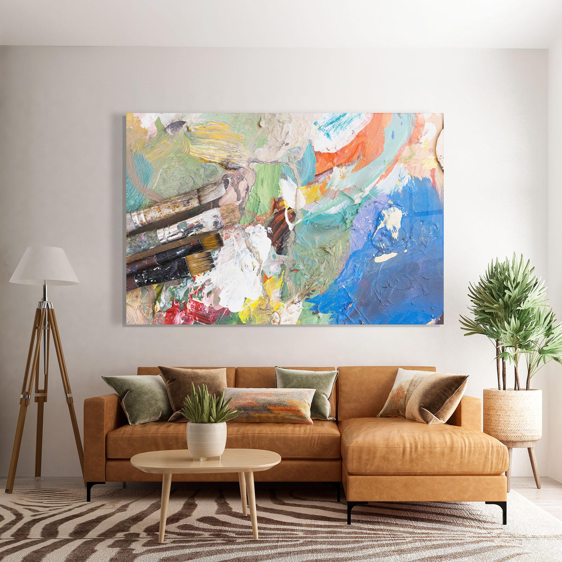 Üvegkép Messy Paint Brushes mockup 7