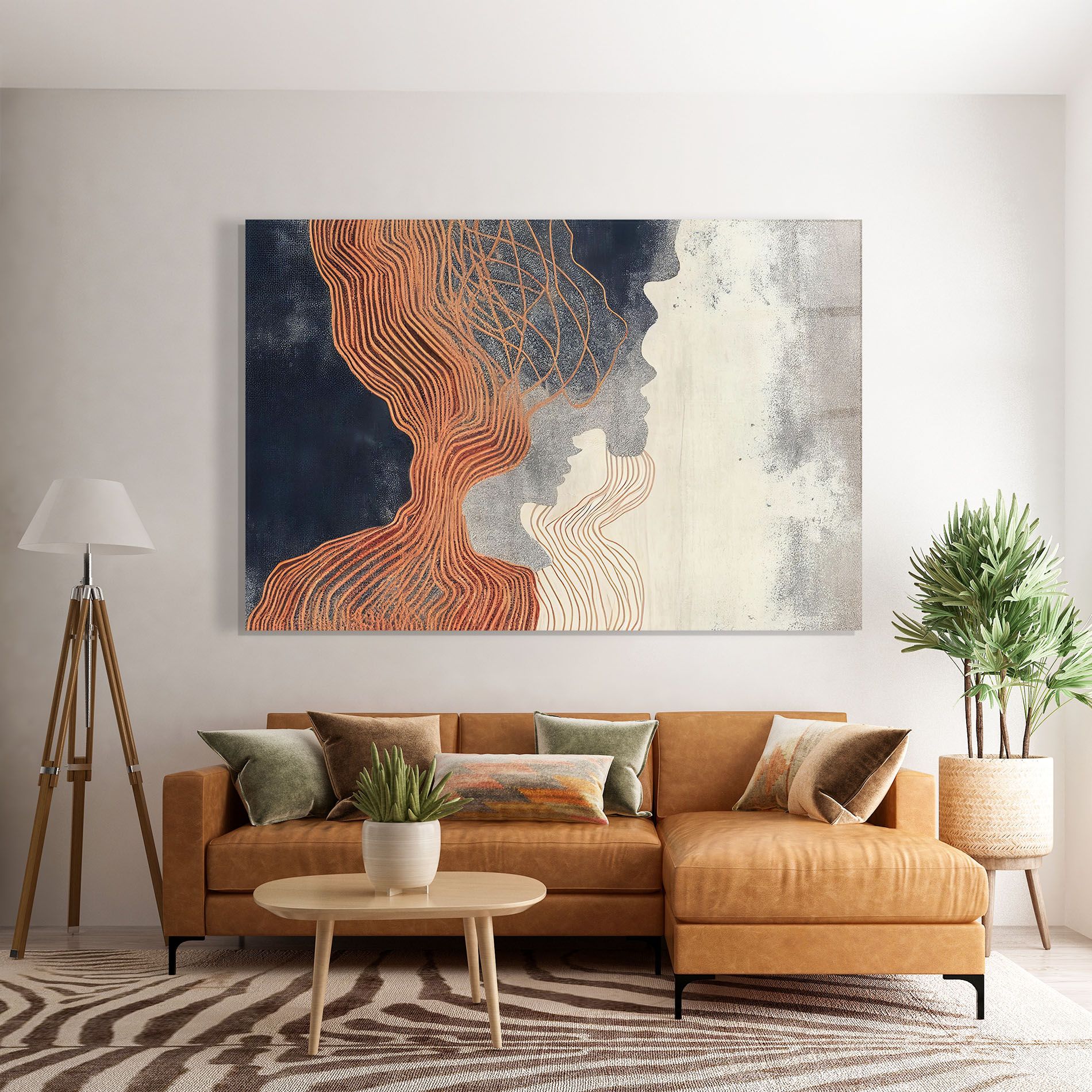 Orange Lines On Blue mockup 7